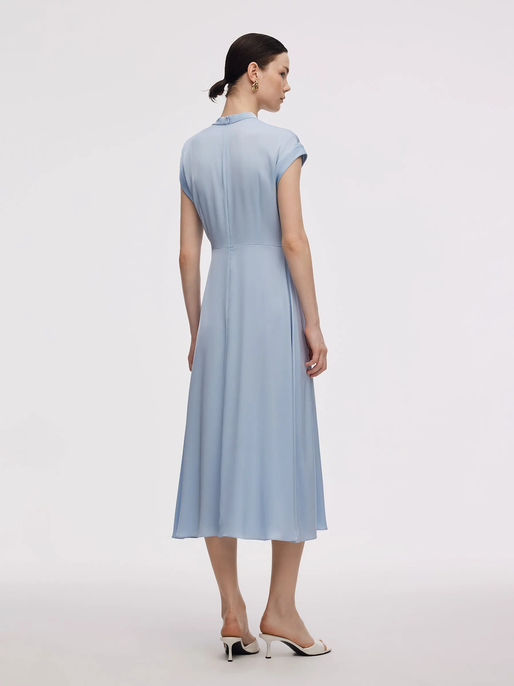 22MM Mulberry Silk Women Midi Dress With Two Silk Scarves sold by Goelia product image thumbnail 3