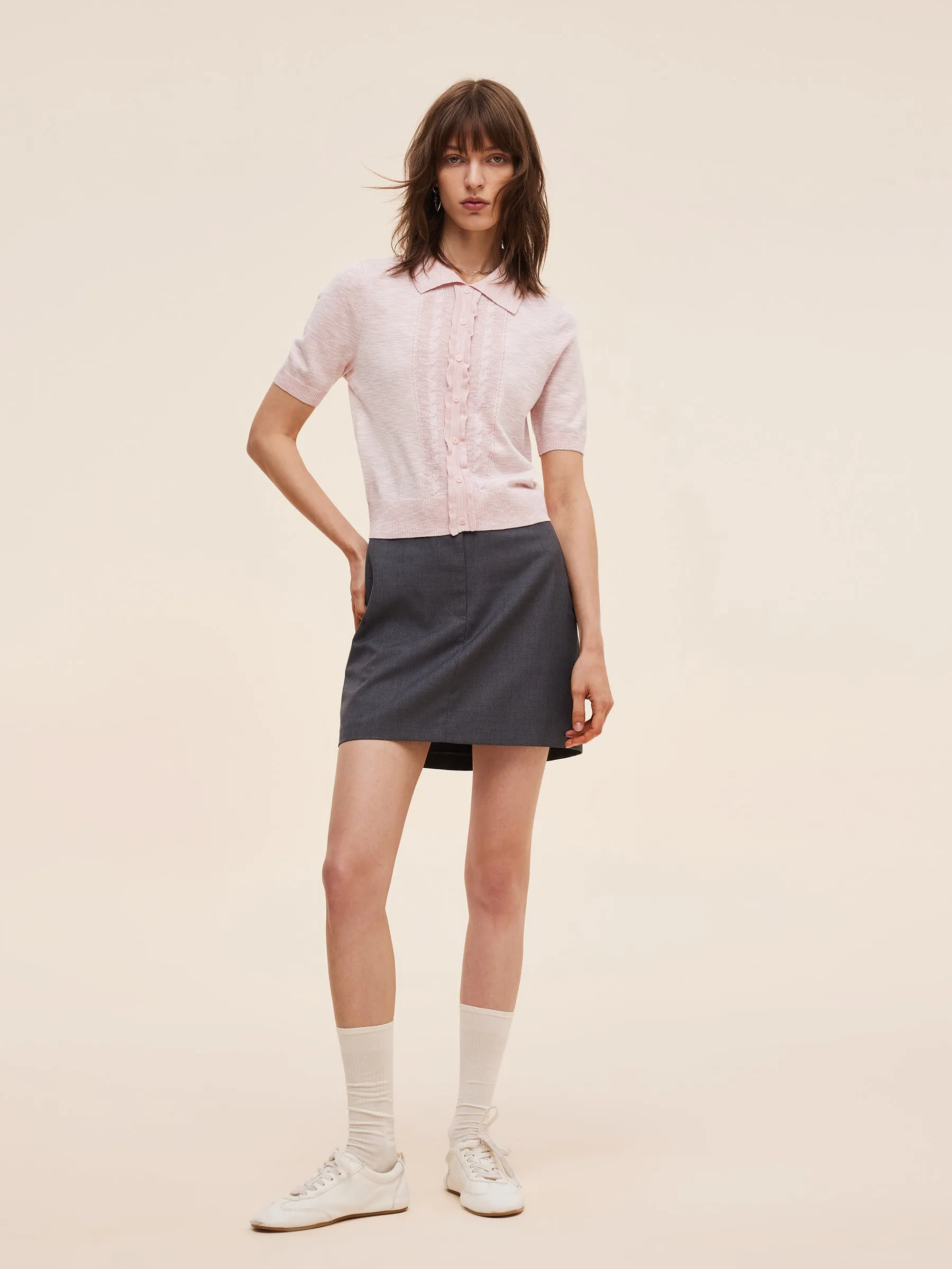 Stretchy Lapel Women Pullover Knit Top sold by Goelia product image thumbnail 2