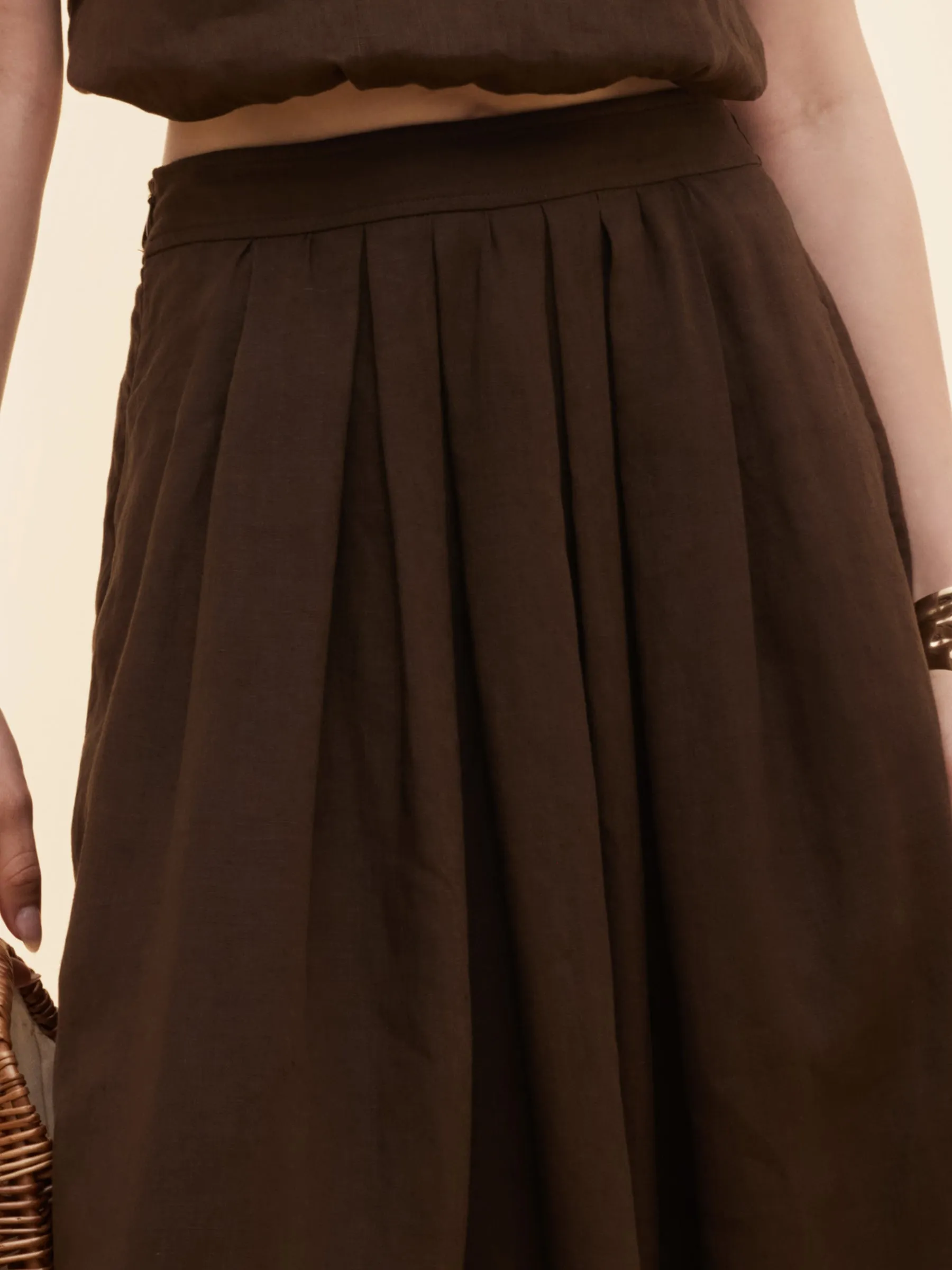 100% Linen Women High-Waisted A-Line Skirt sold by Goelia product image thumbnail 5