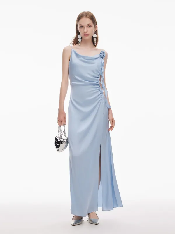 22MM Mulberry Silk Women Cowl Neck Slip Maxi Dress sold by Goelia