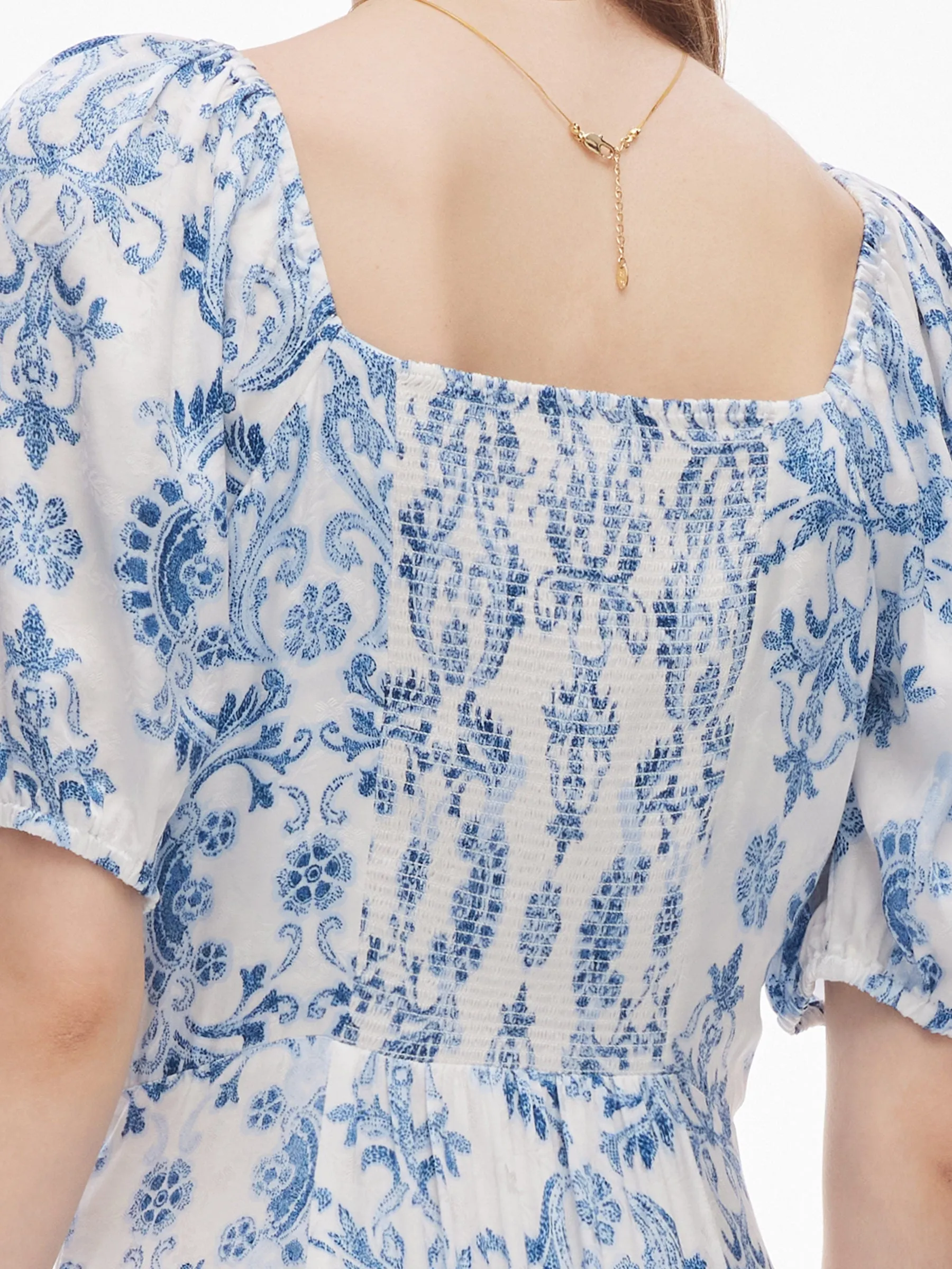 Floral Print Convertible Neckline Women Side Slit Maxi Dress sold by Goelia product image thumbnail 4