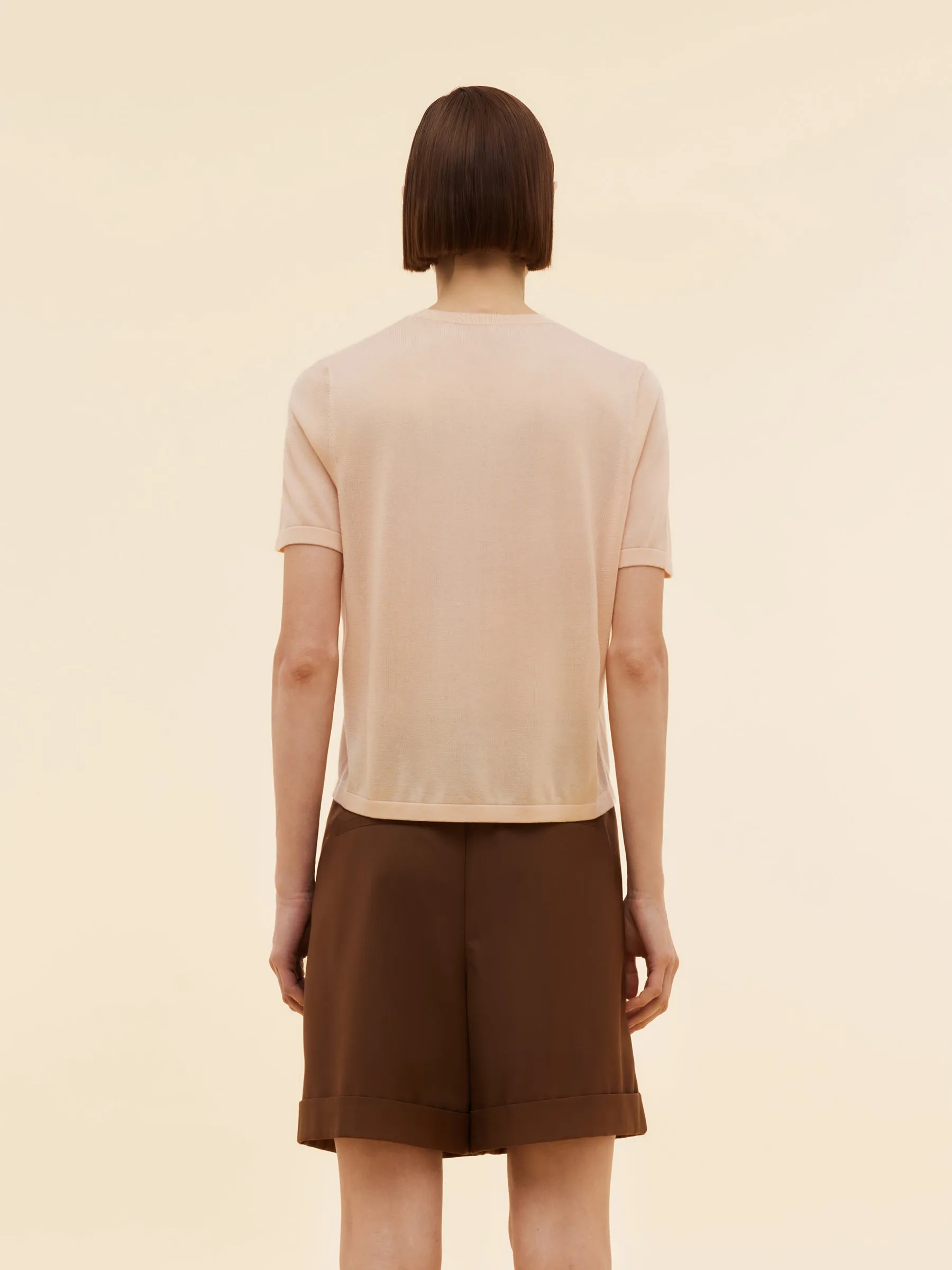 Tencel Acetate Blend Floral Embroidered Women Knit T-Shirt sold by Goelia product image thumbnail 3