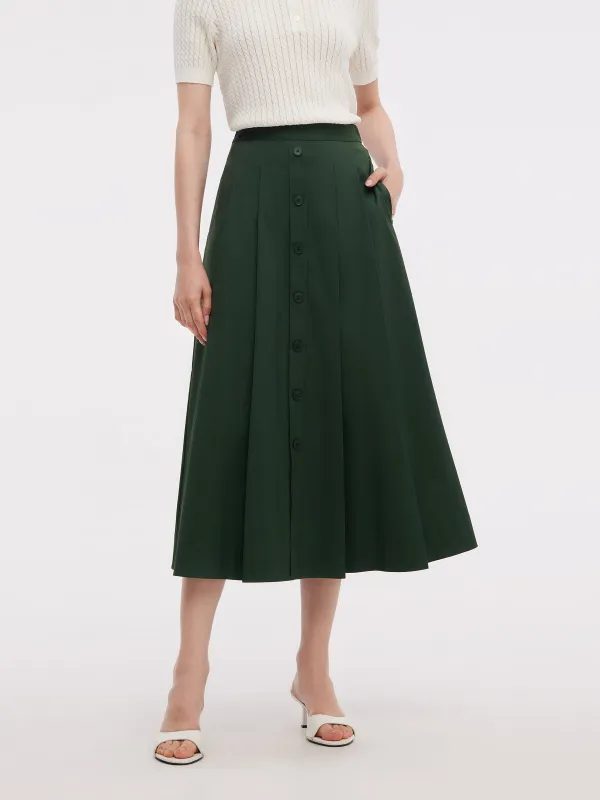 A-Line High-Waisted Women Pleated Skirt sold by Goelia