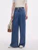 100% Tencel Denim Women Adjustable Waist Jeans sold by Goelia