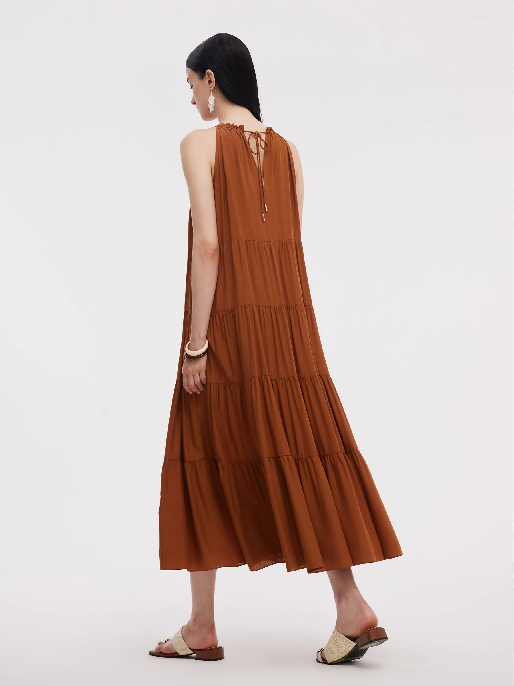 Tencel Acetate Blend Women Halter Maxi Dress sold by Goelia product image thumbnail 3
