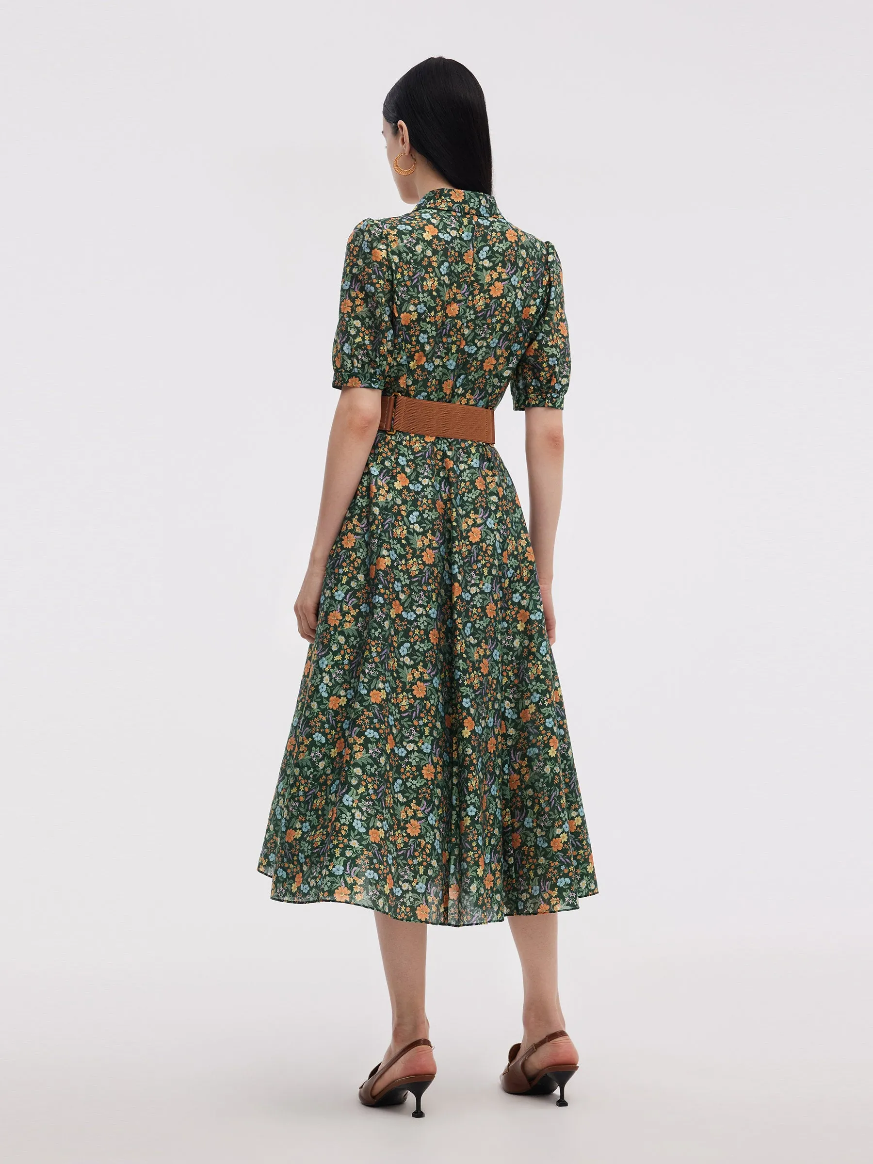 Tencel Blend Floral Print Women V-Neck Maxi Dress sold by Goelia product image thumbnail 3