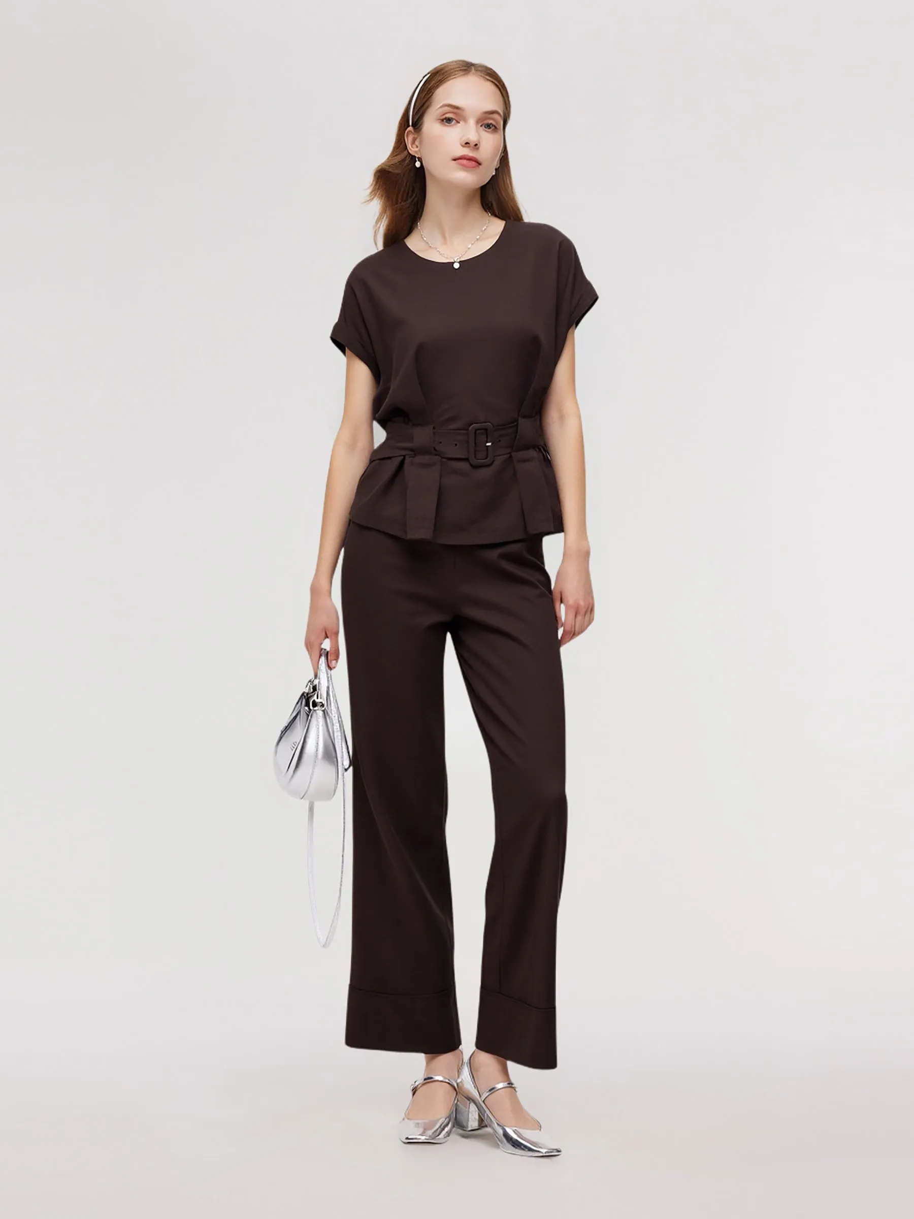 100% Linen Blouse And Pants Two-Piece Set sold by Goelia product image thumbnail 4