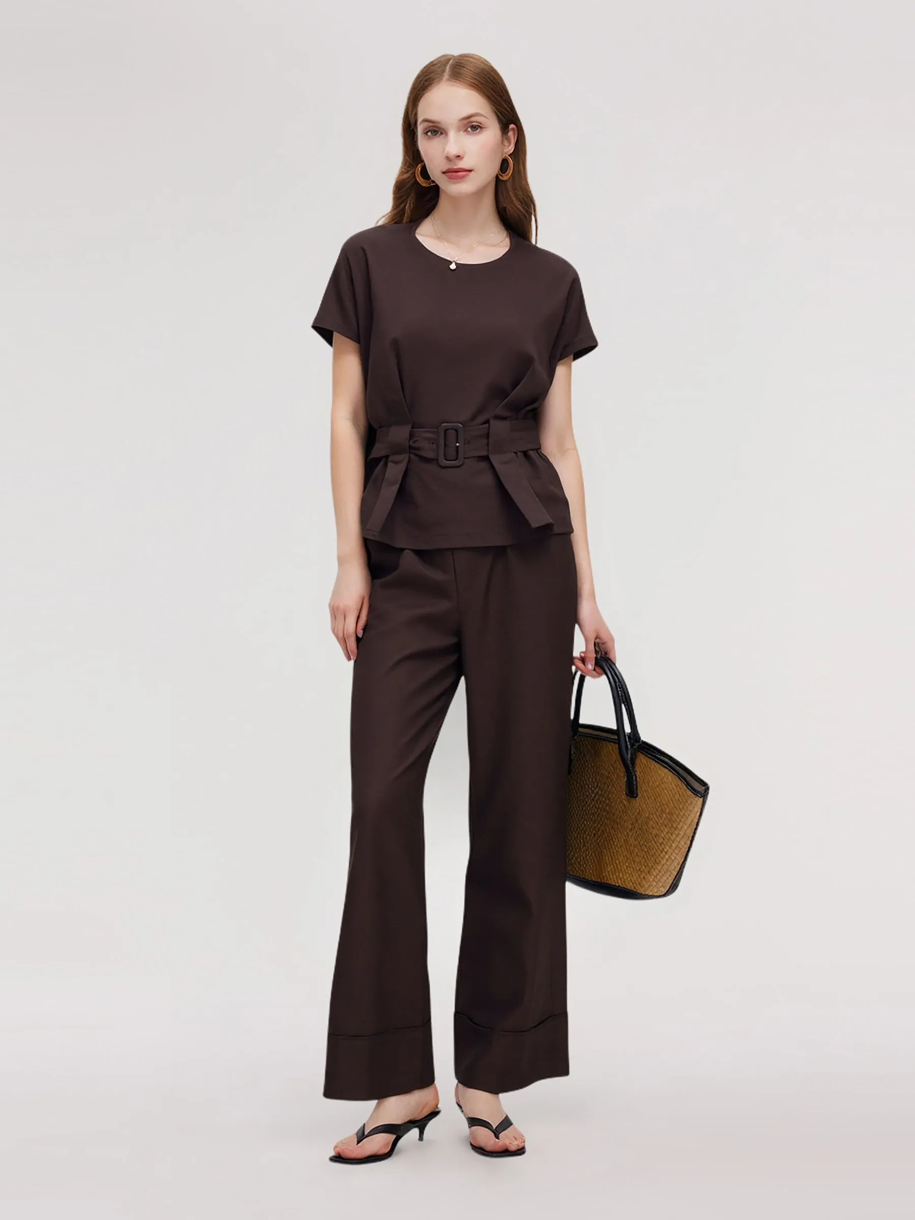 100% Linen Blouse And Pants Two-Piece Set sold by Goelia product image thumbnail 3
