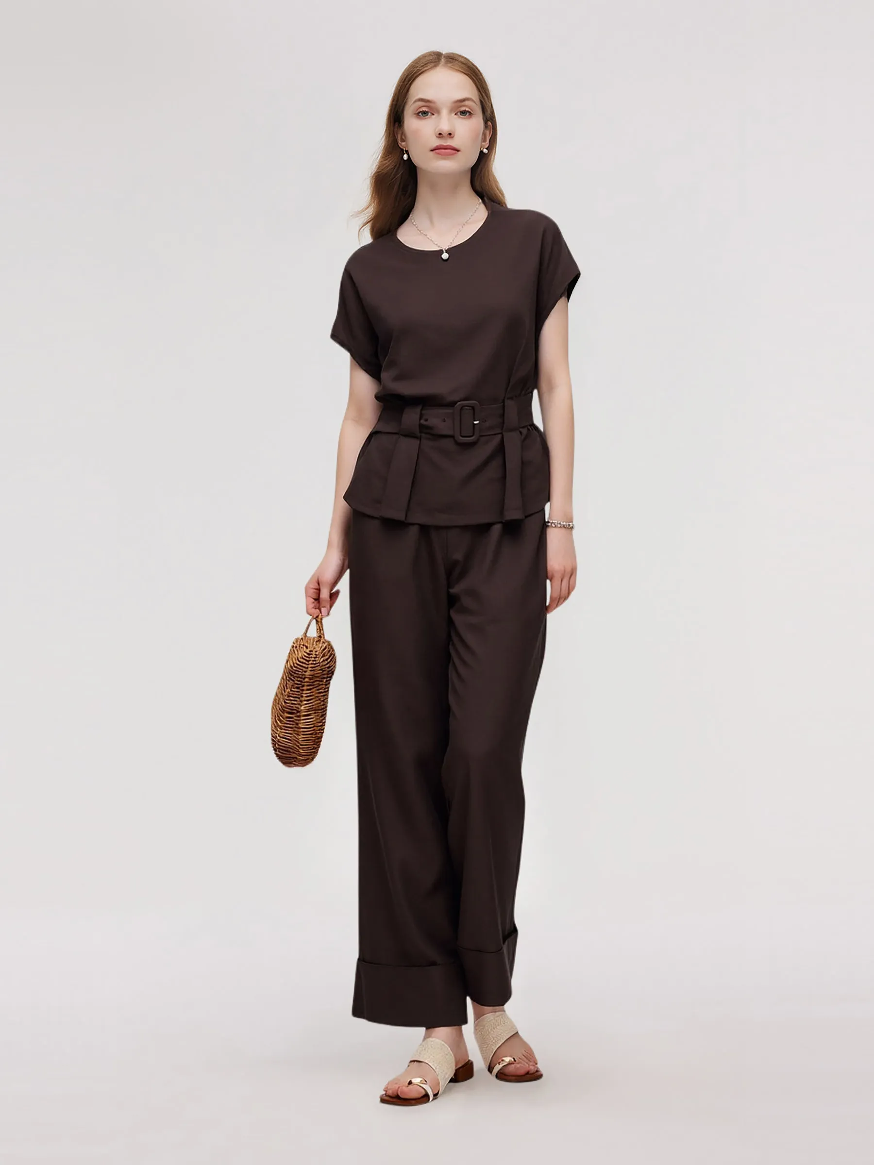 100% Linen Blouse And Pants Two-Piece Set sold by Goelia product image thumbnail 2