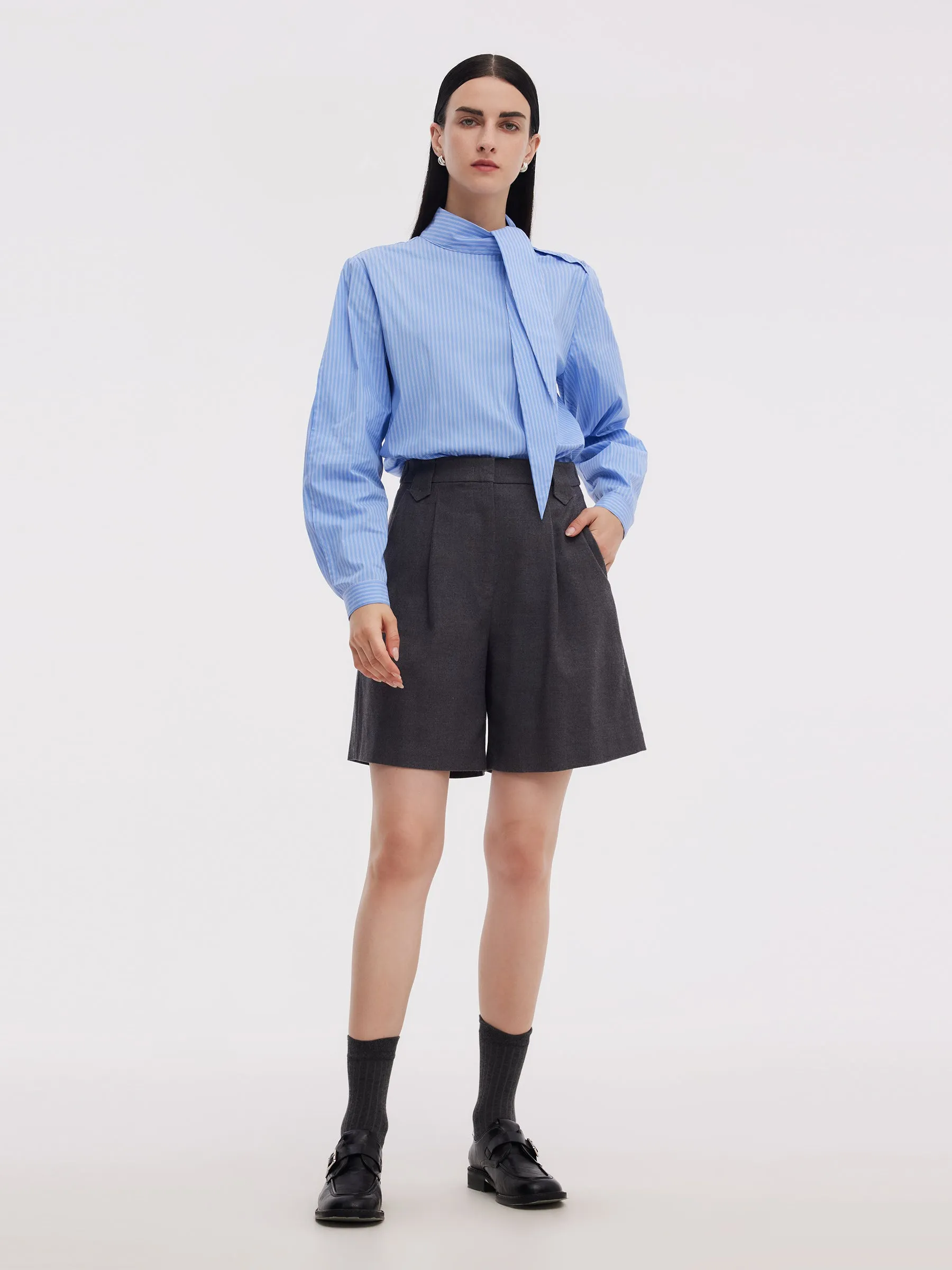 Wool Blend Women A-Line Shorts sold by Goelia product image thumbnail 2