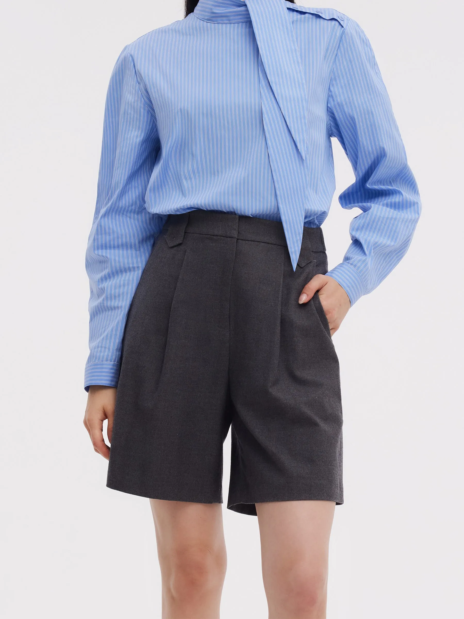 Wool Blend Women A-Line Shorts sold by Goelia