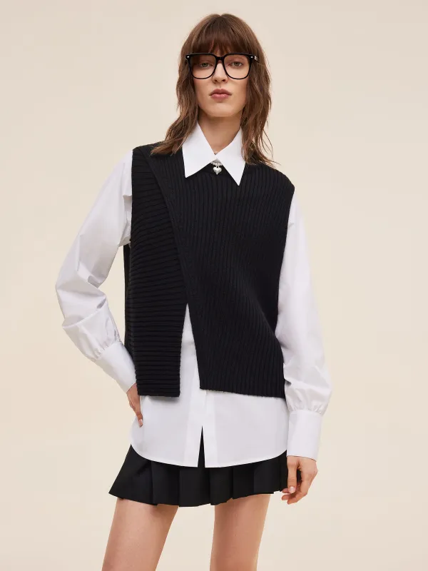 Knit Tank Top And Long Sleeve Shirt Two-Piece Set sold by Goelia