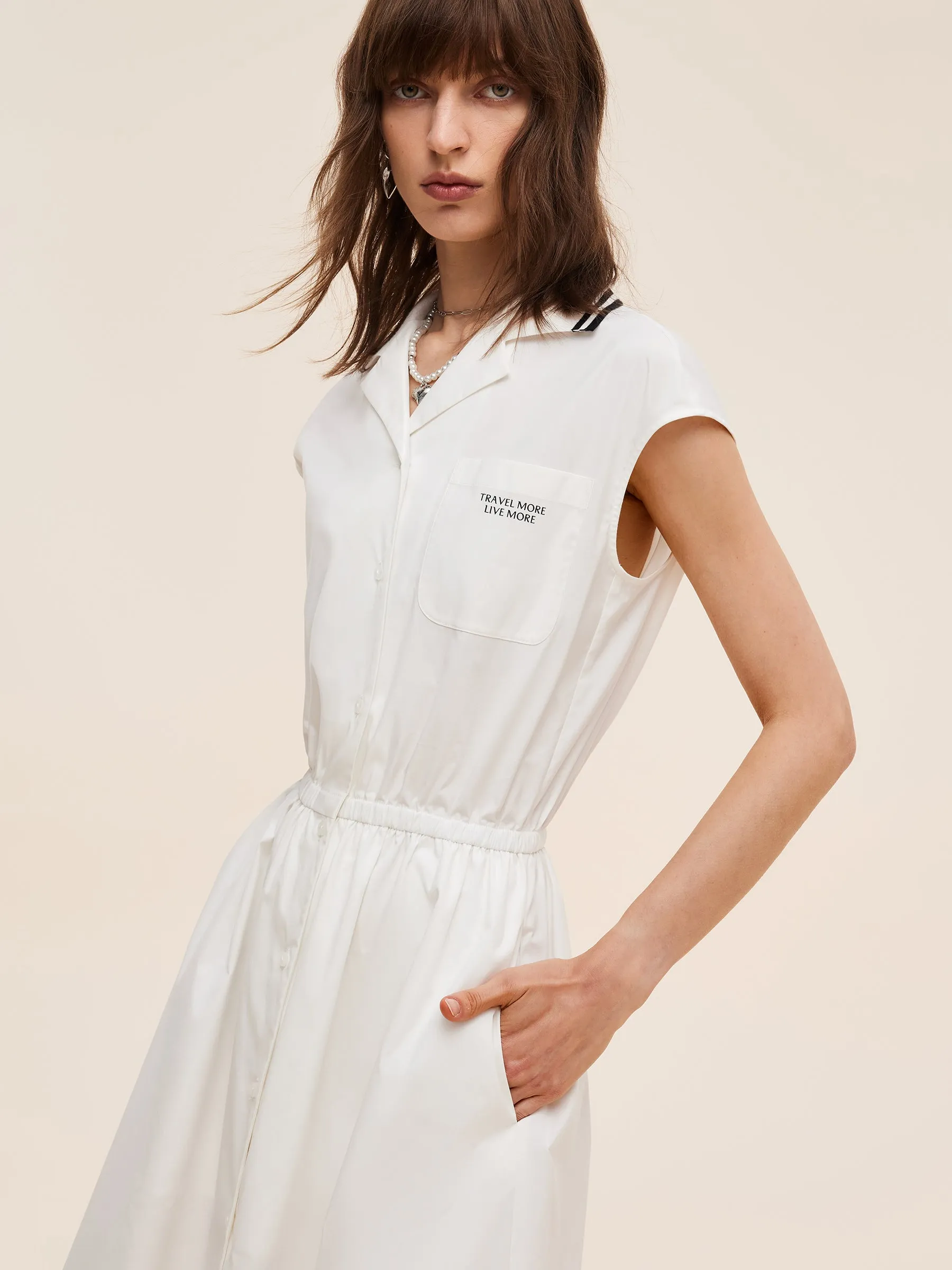 Cap Sleeve Women Gathered Waist Maxi Dress sold by Goelia product image thumbnail 5