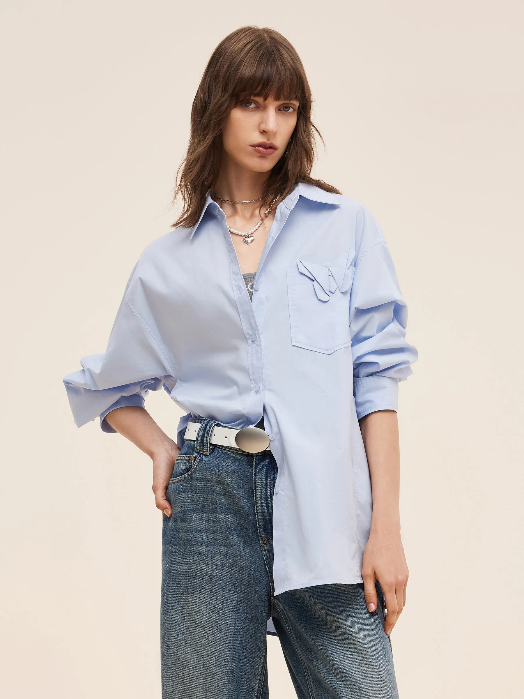 100% Cotton 3D Butterfly Women Loose Fit Shirt sold by Goelia product image thumbnail 5