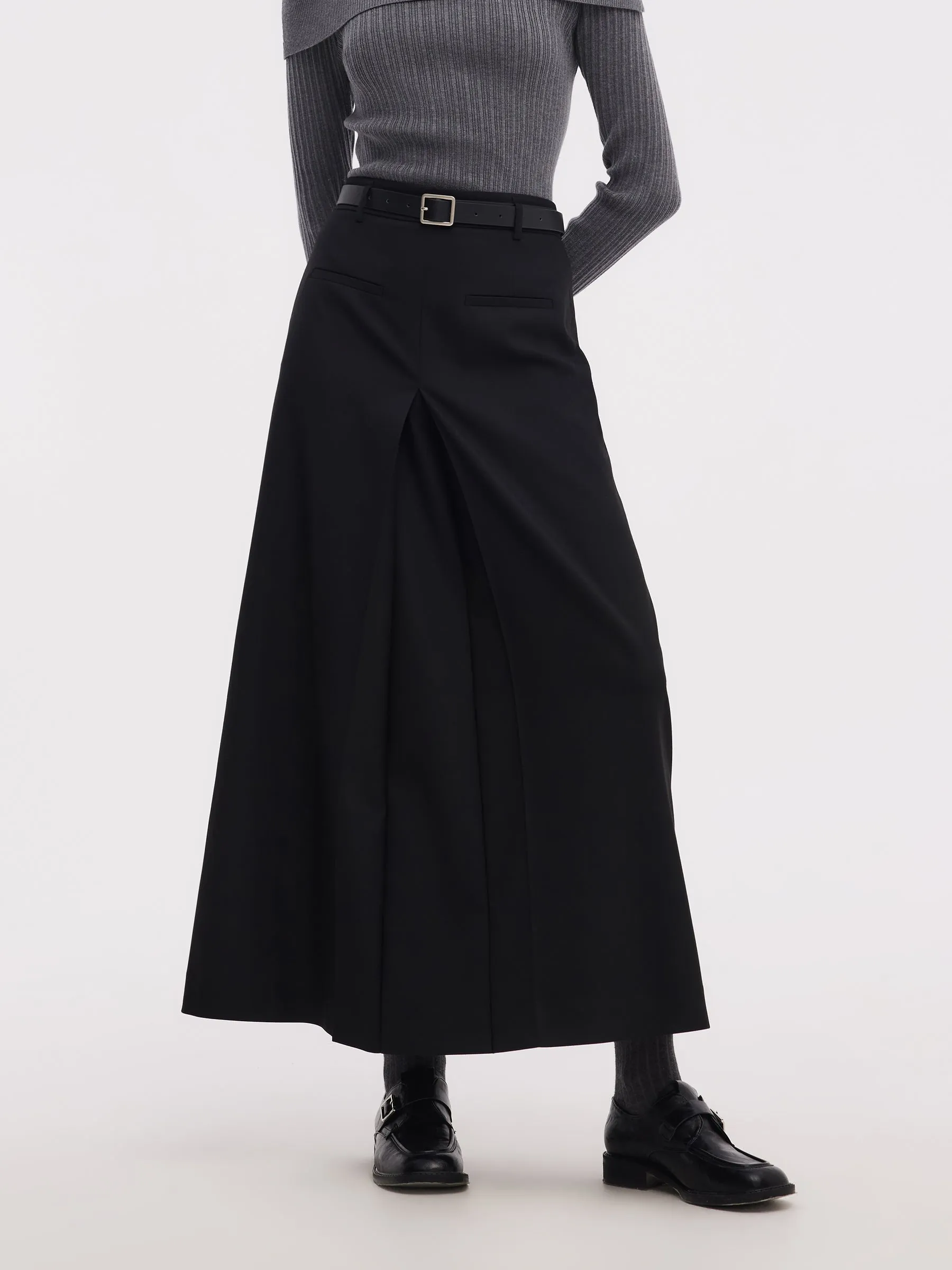 H-Line Pleated Women Skirt With Belt sold by Goelia product image thumbnail 5