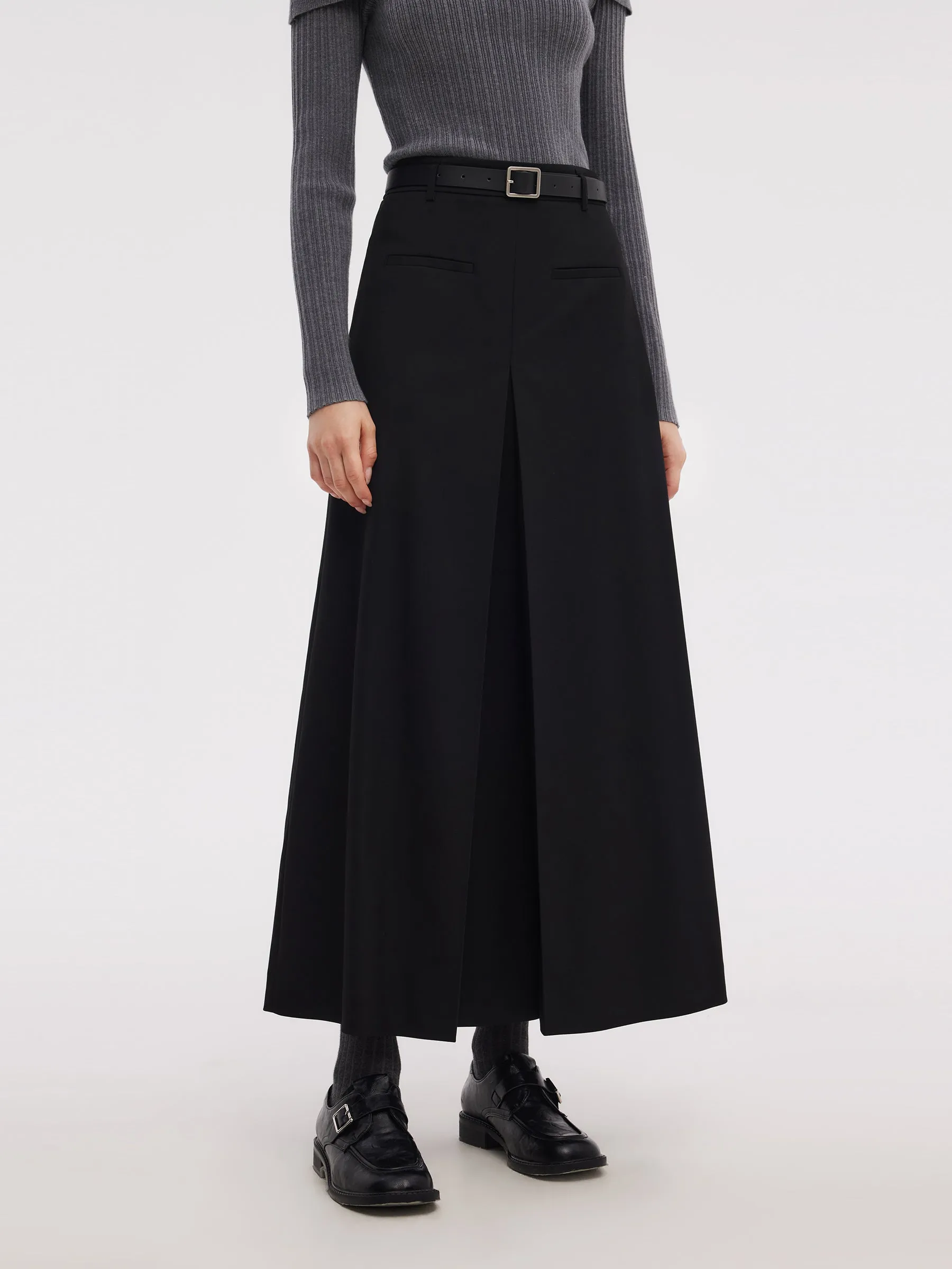 H-Line Pleated Women Skirt With Belt sold by Goelia product image thumbnail 4
