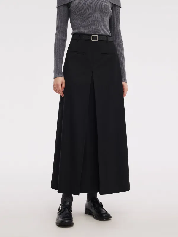 H-Line Pleated Women Skirt With Belt sold by Goelia