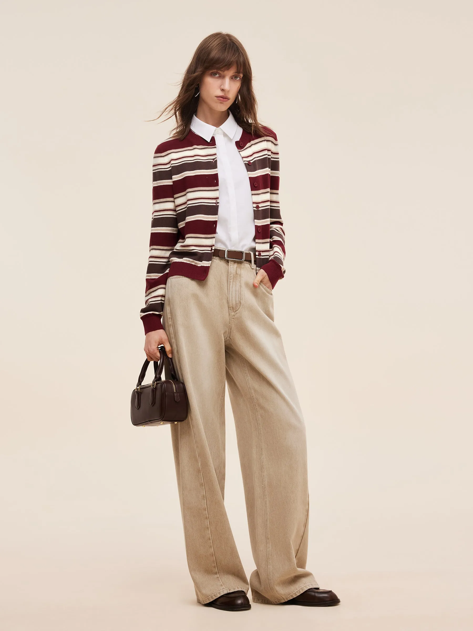 100% Cotton Multicolored Stripe Women Cardigan sold by Goelia product image thumbnail 3