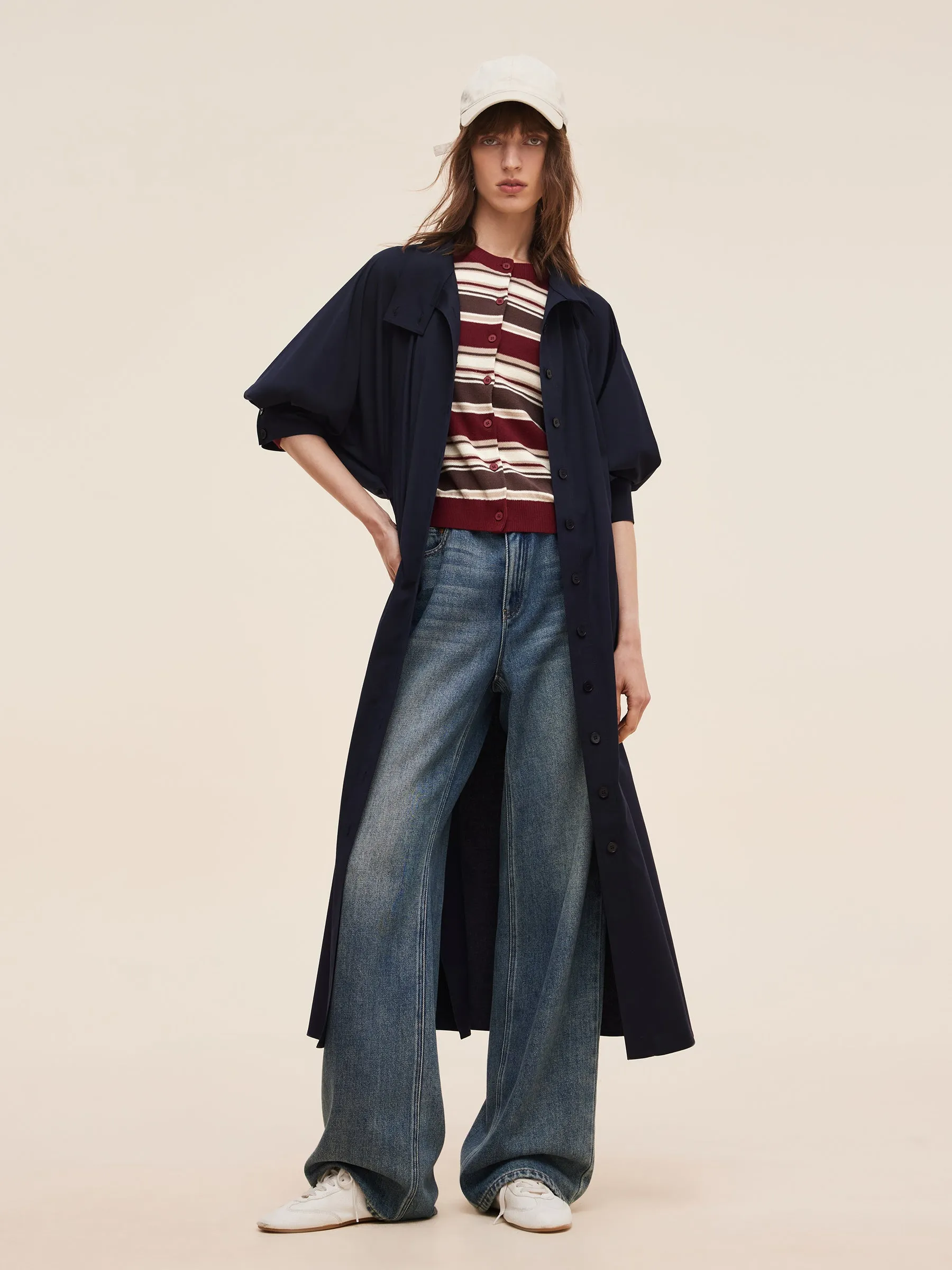 100% Cotton Multicolored Stripe Women Cardigan sold by Goelia product image thumbnail 5