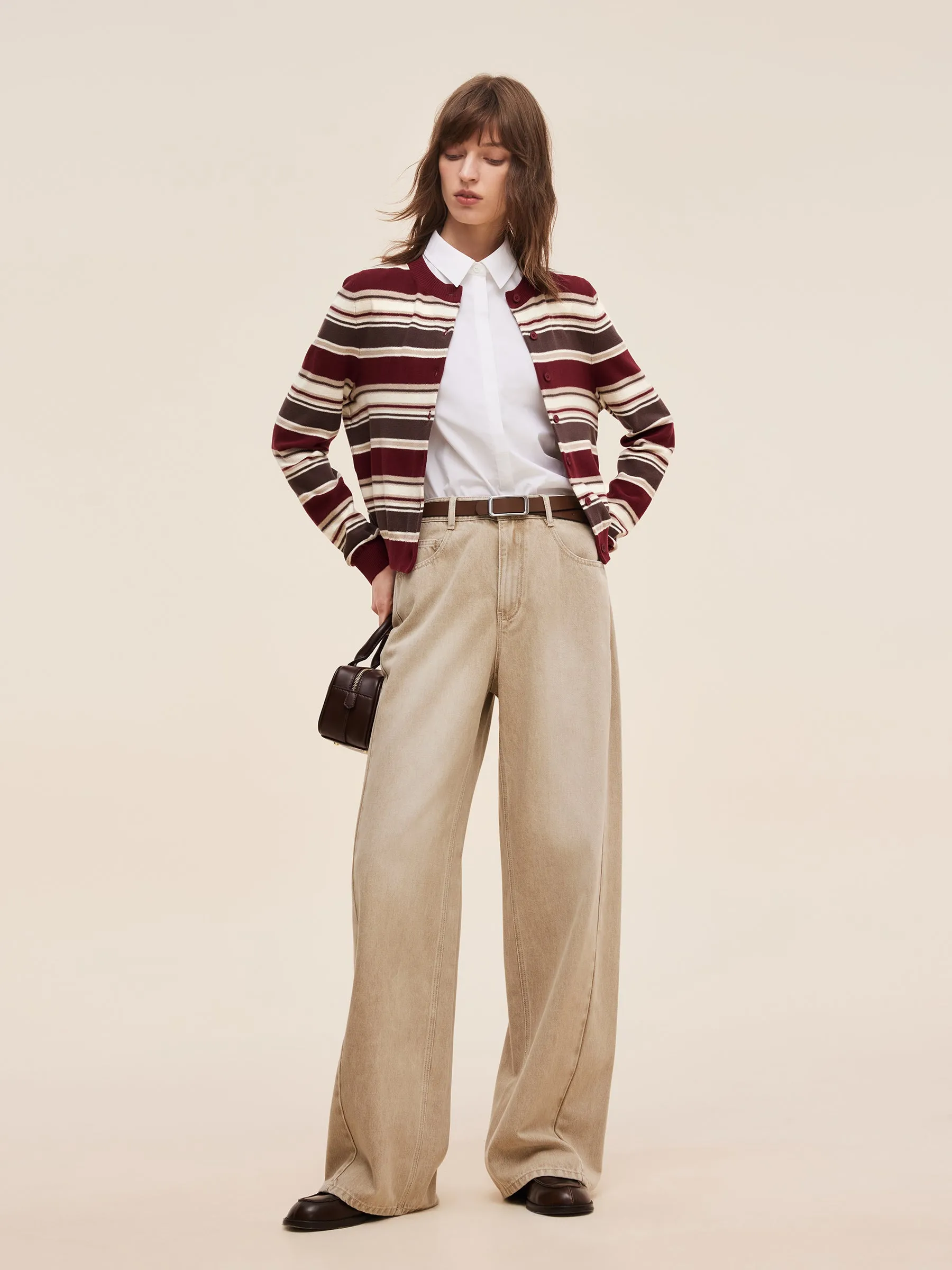 100% Cotton Multicolored Stripe Women Cardigan sold by Goelia product image thumbnail 2