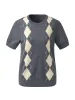 100% Machine Washable Wool Argyle Women Knit Top sold by Goelia