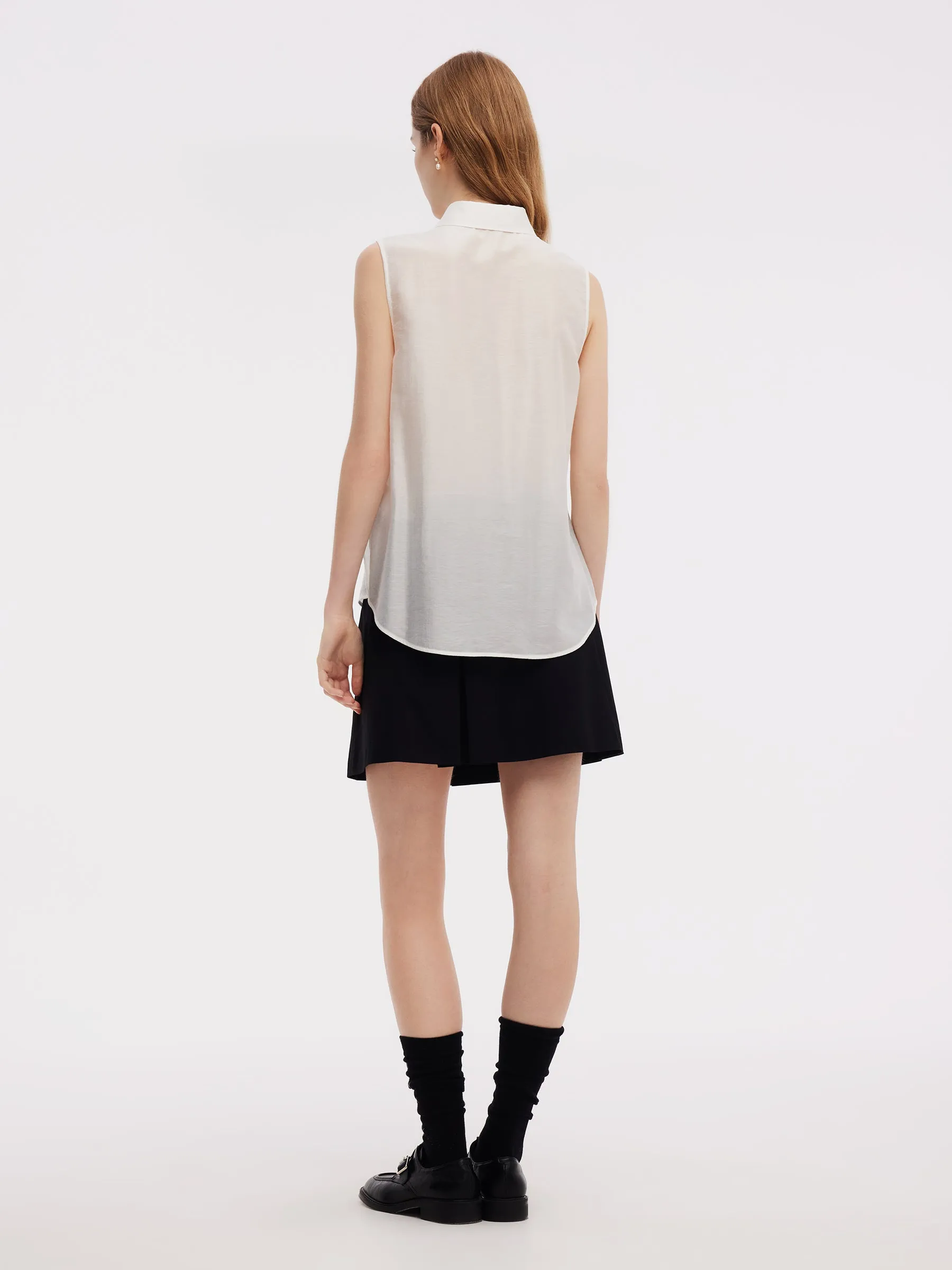 Front Slit Knit Top And Sleeveless Shirt Two-Piece Set sold by Goelia product image thumbnail 5