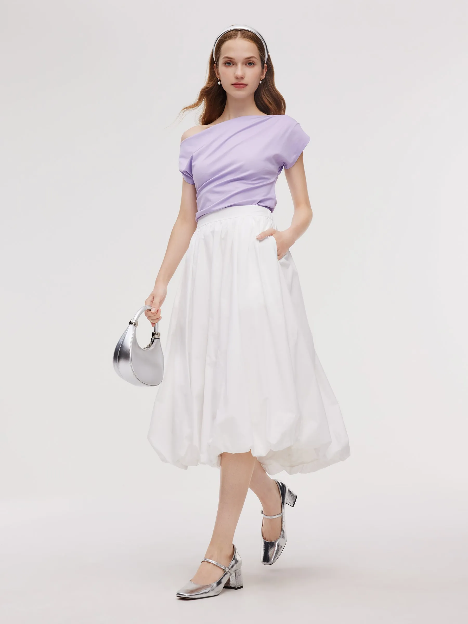 100% Cotton Bubble Hem Women Skirt sold by Goelia product image thumbnail 3