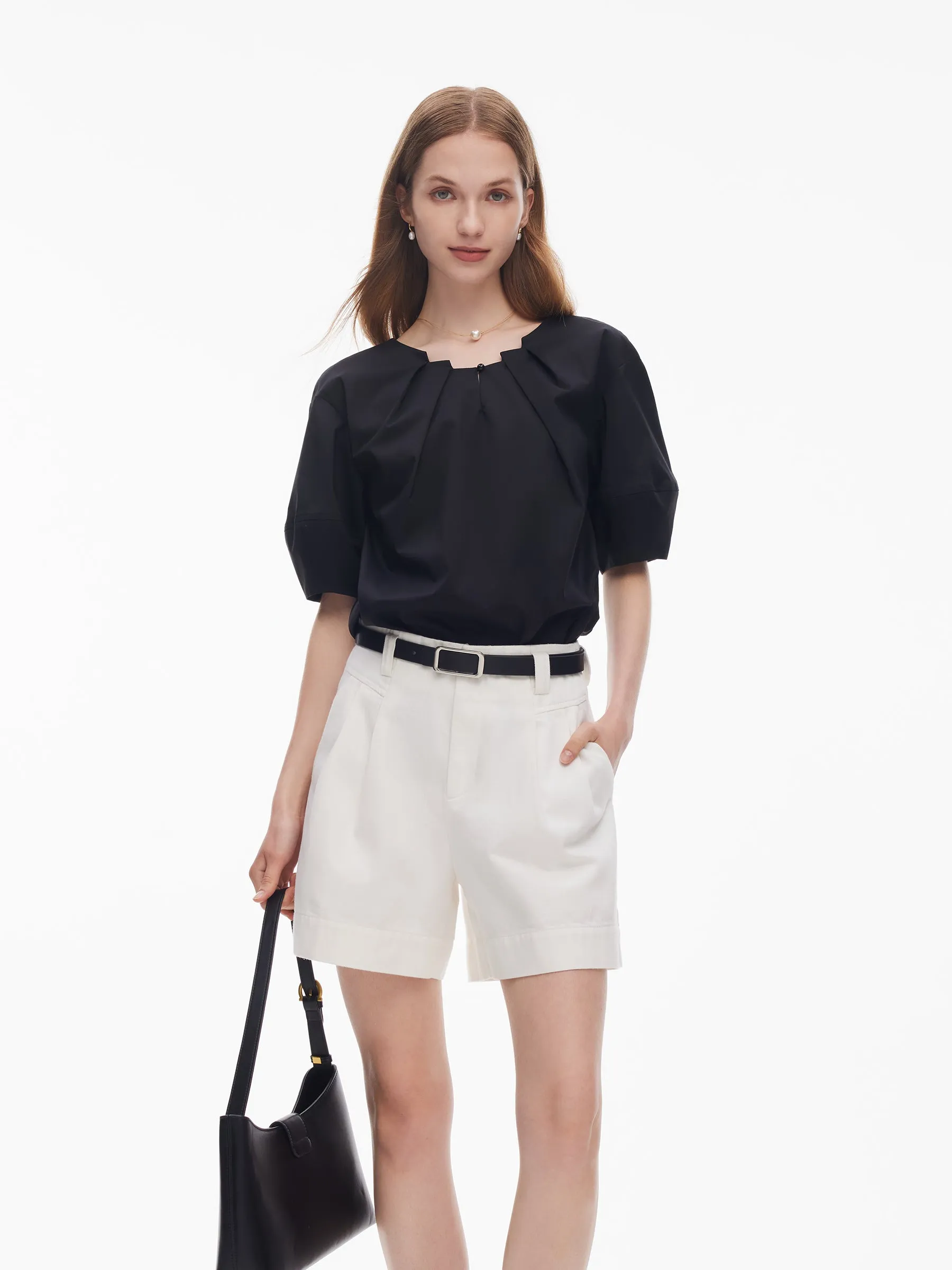 Pleated Neck Women Side Slit Top sold by Goelia product image thumbnail 4