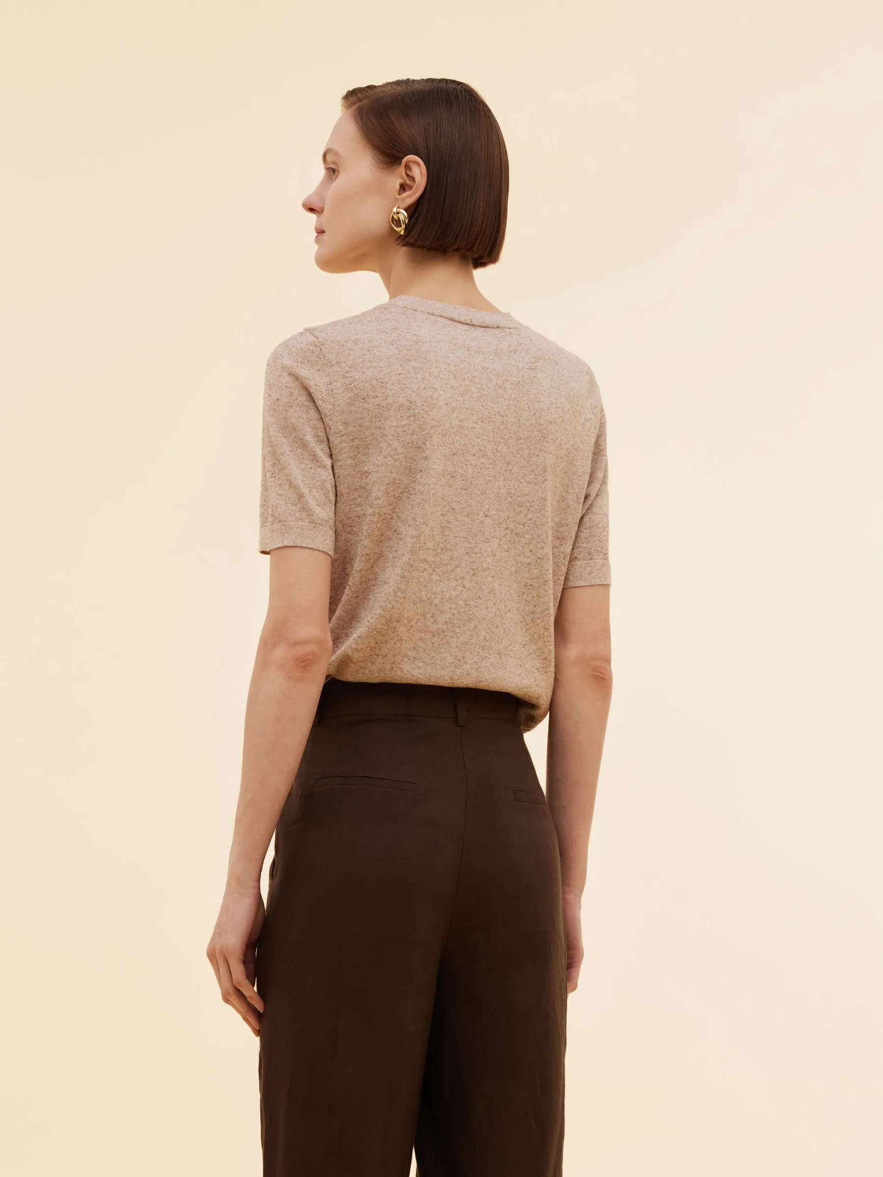 Linen Blend Letter Embroidered Women Knit Top sold by Goelia product image thumbnail 4