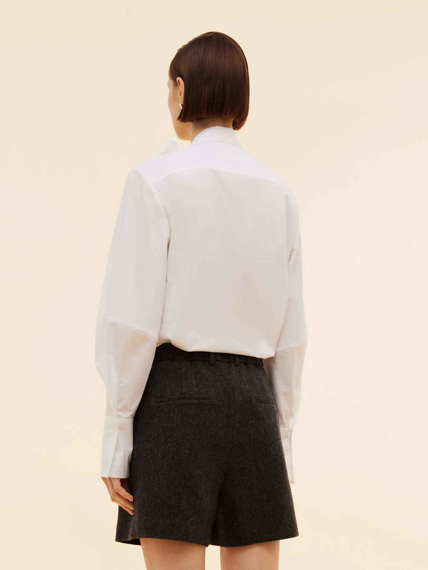 Bow Tie Front Balloon Sleeve Women Loose Shirt sold by Goelia product image thumbnail 3