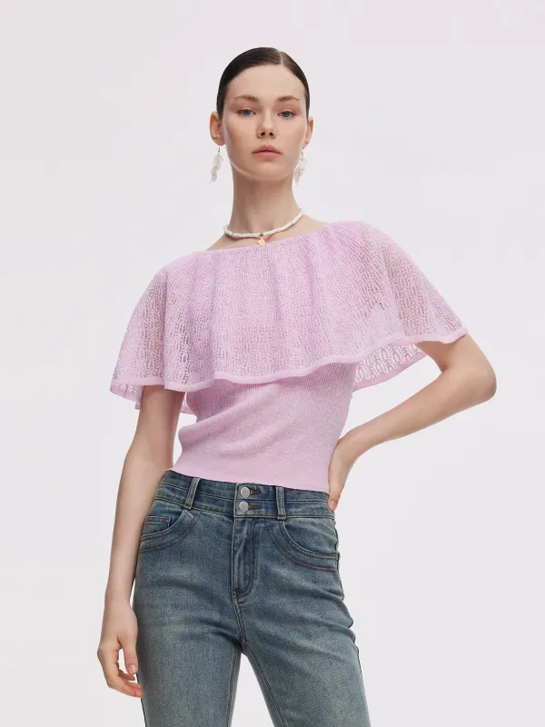 Capelet Adjustable Neck Women Knit Top sold by Goelia