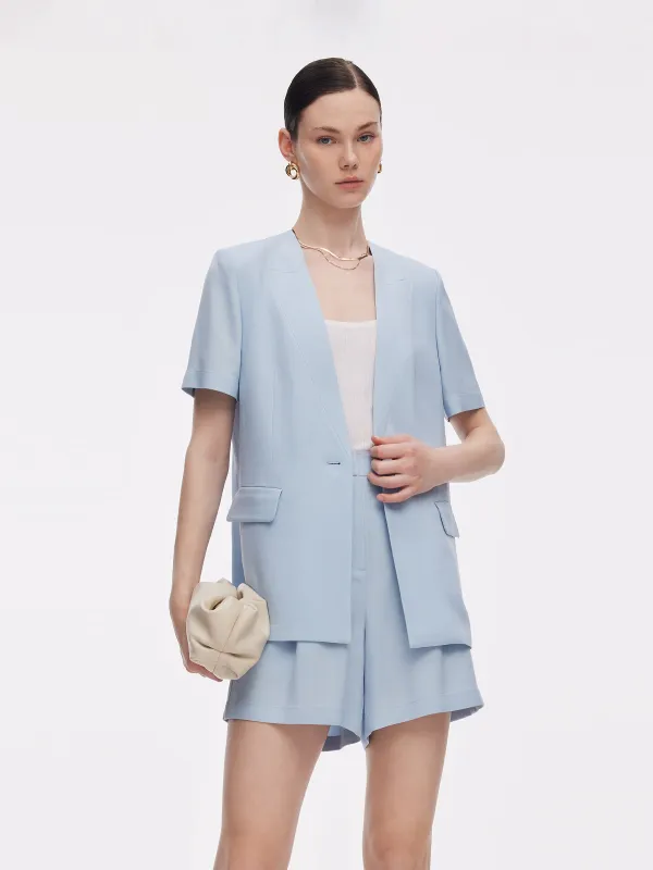 100% Acetate Women Short Sleeve Blazer sold by Goelia