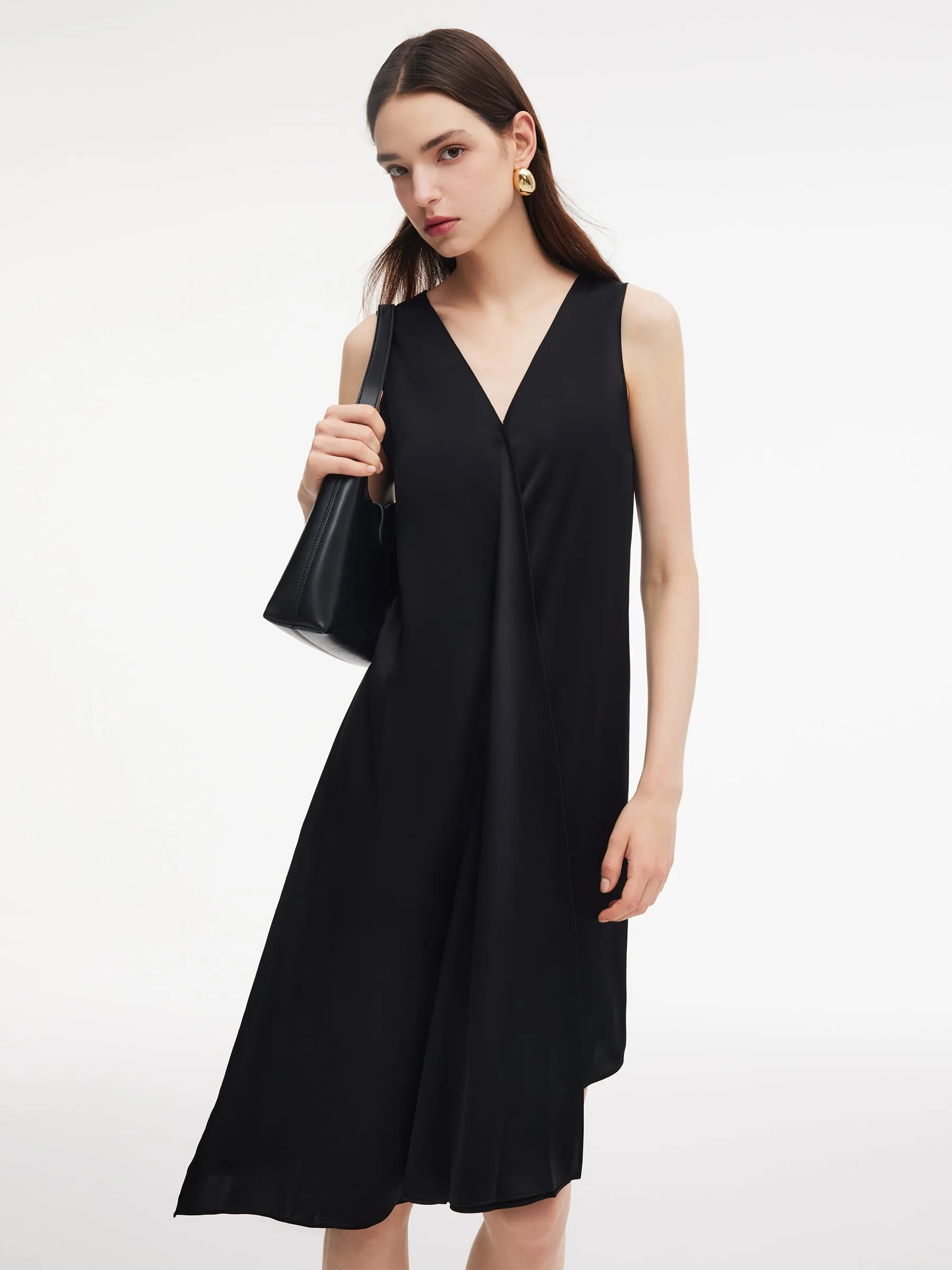 Triacetate Blend Women Sleeveless Reversible Midi Dress sold by Goelia product image thumbnail 5