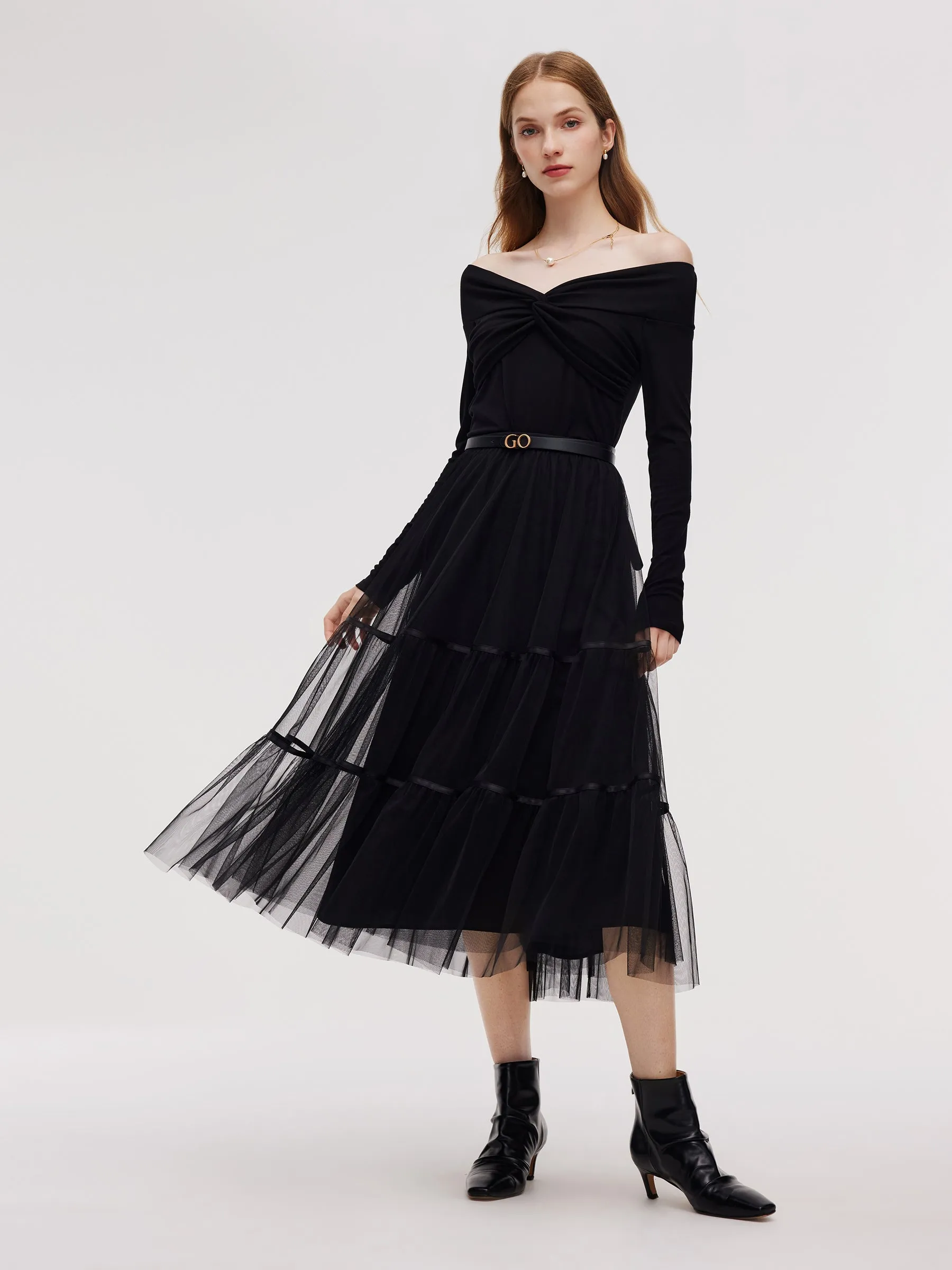 Mesh Tiered Women Elastic Waist Skirt sold by Goelia product image thumbnail 3