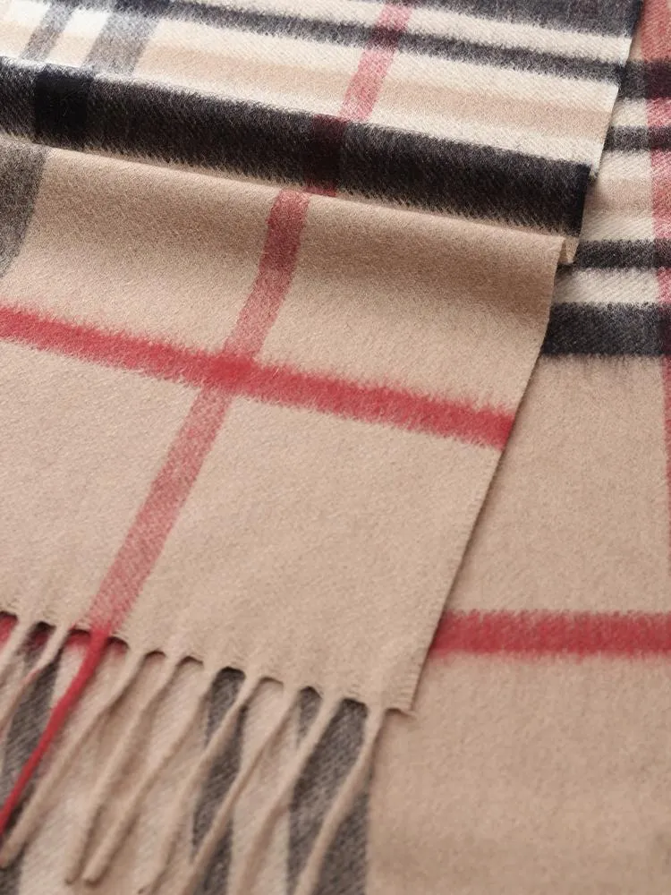 Pure Cashmere Fringe Plaid Scarf sold by Goelia product image thumbnail 5