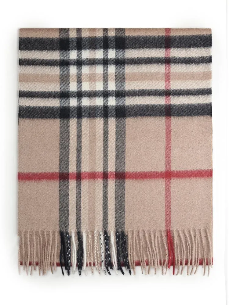 Pure Cashmere Fringe Plaid Scarf sold by Goelia product image thumbnail 4