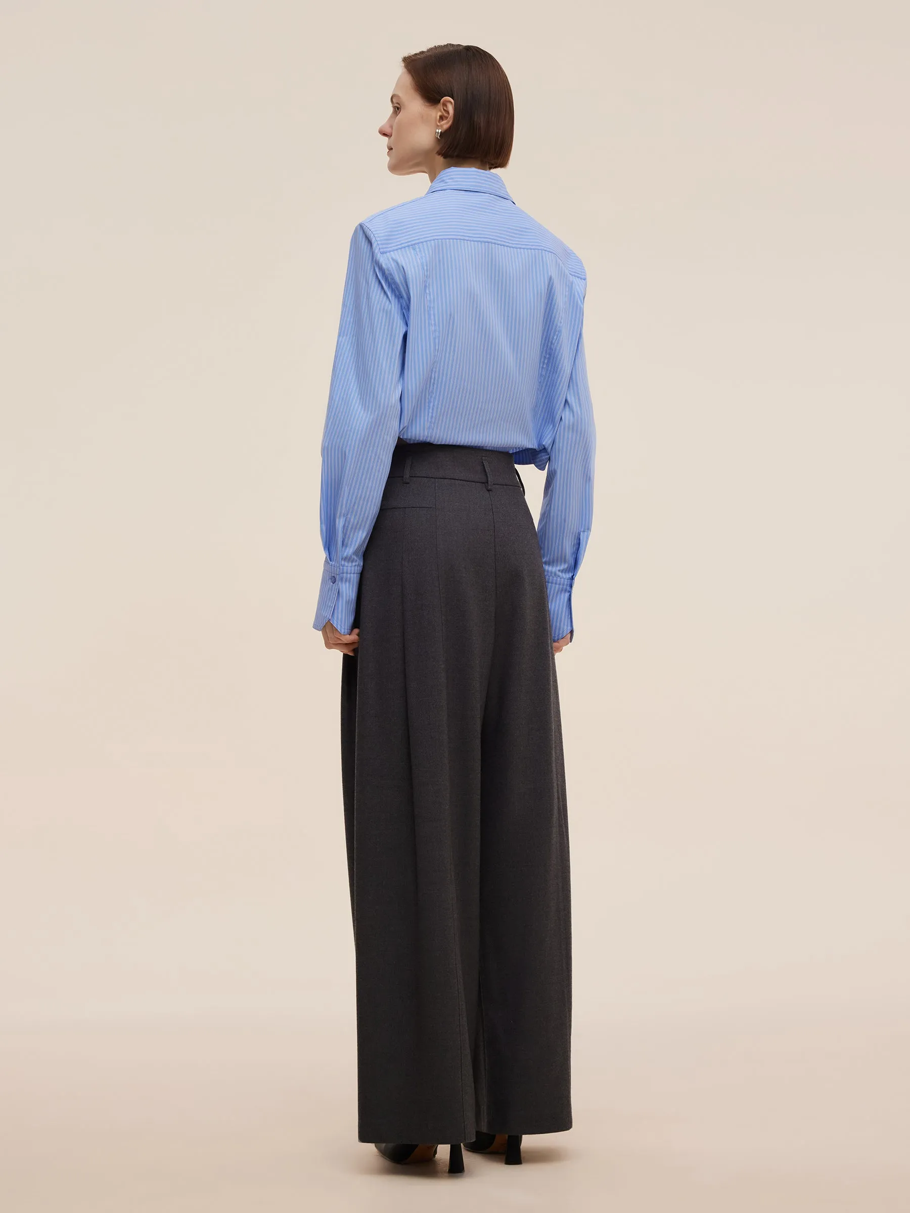 Wool Blend Women High Waisted Wide Leg Pants sold by Goelia product image thumbnail 4