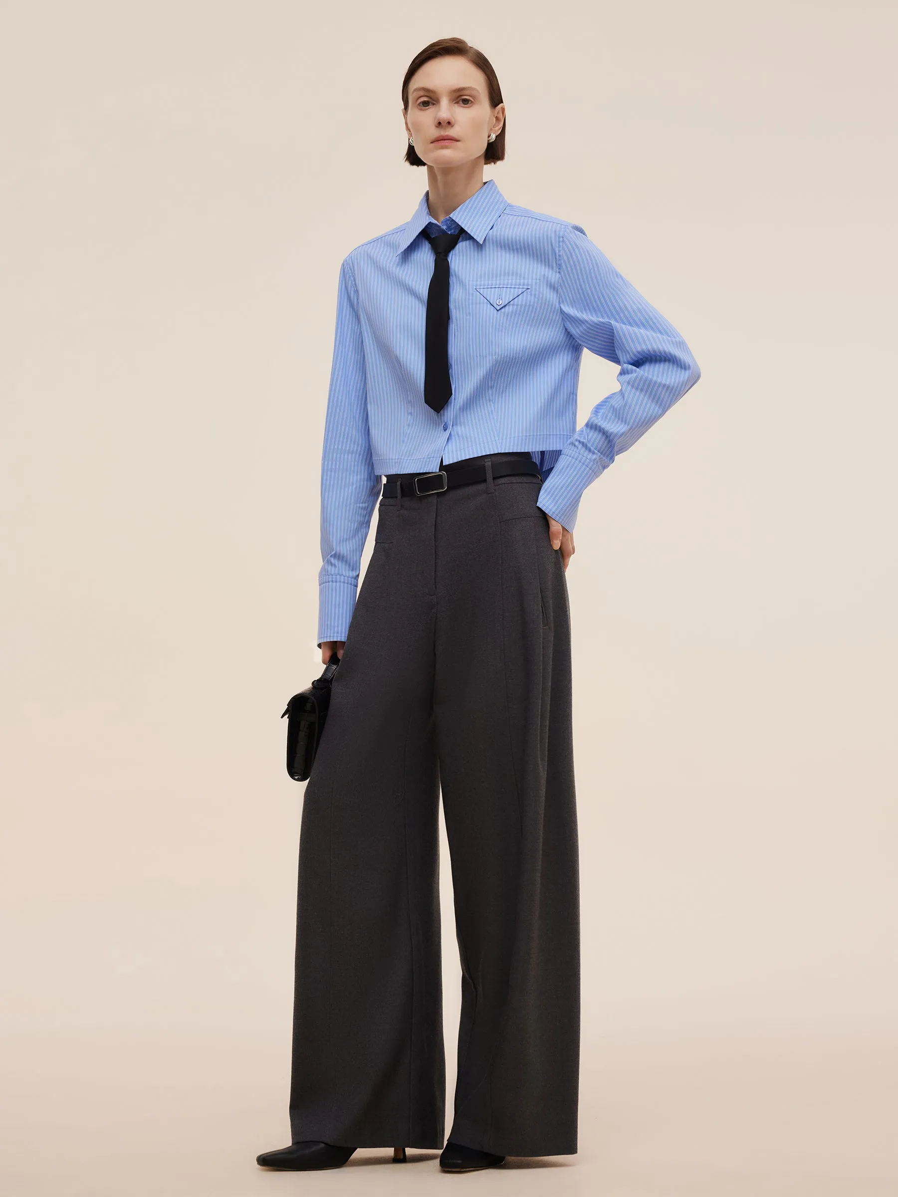 Wool Blend Women High Waisted Wide Leg Pants sold by Goelia product image thumbnail 2
