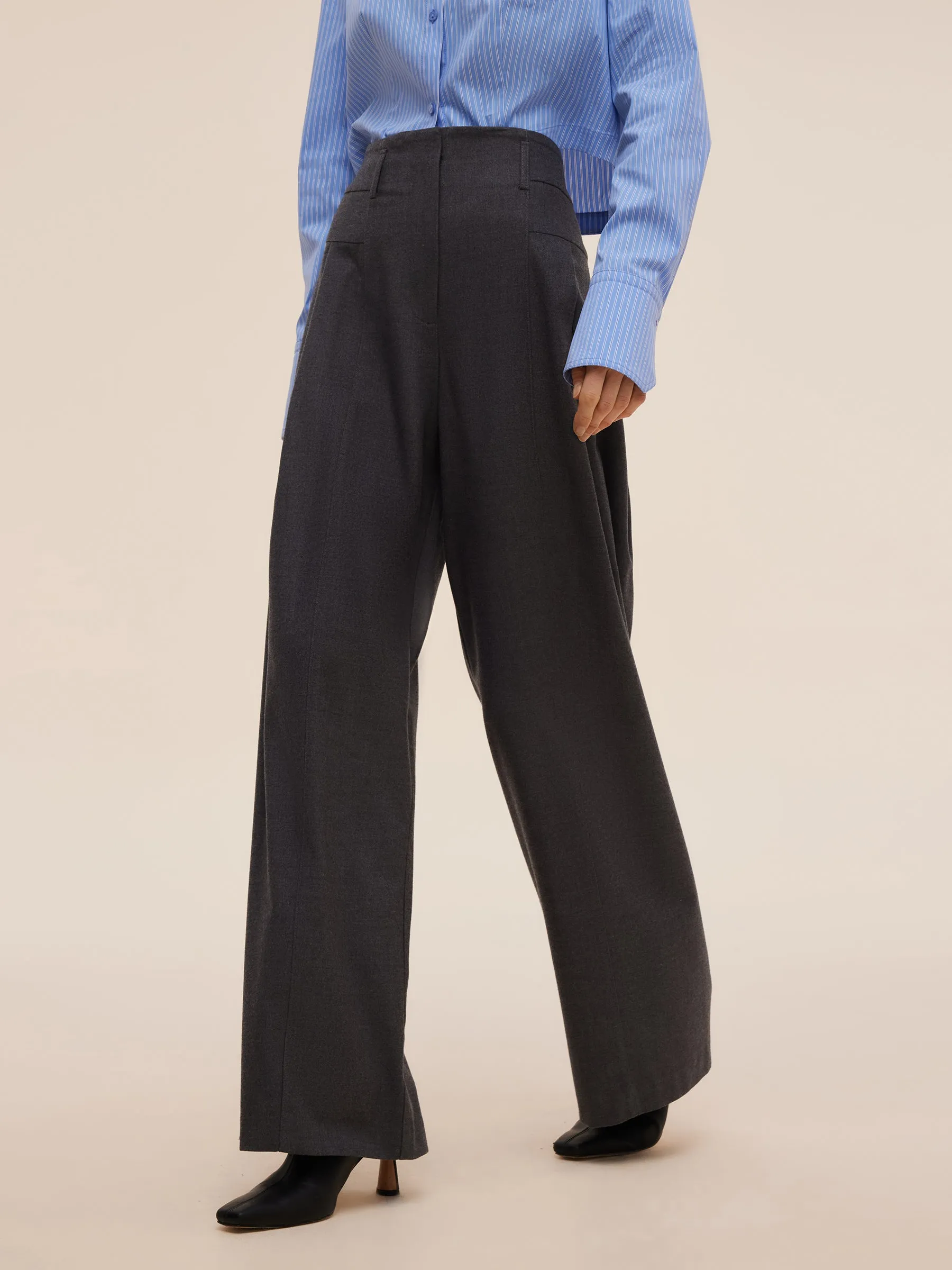 Wool Blend Women High Waisted Wide Leg Pants sold by Goelia product image thumbnail 5