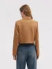 Faux Suede Women Single Breasted Crop Jacket sold by Goelia