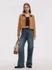 Faux Suede Women Single Breasted Crop Jacket sold by Goelia