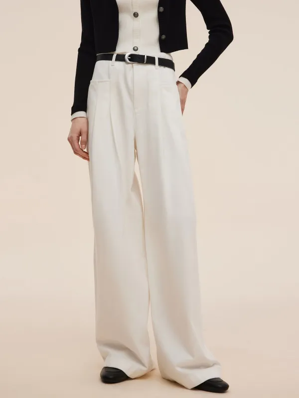 [Preview] Denim Women Straight Wide Leg Jeans With Belt made by Goelia