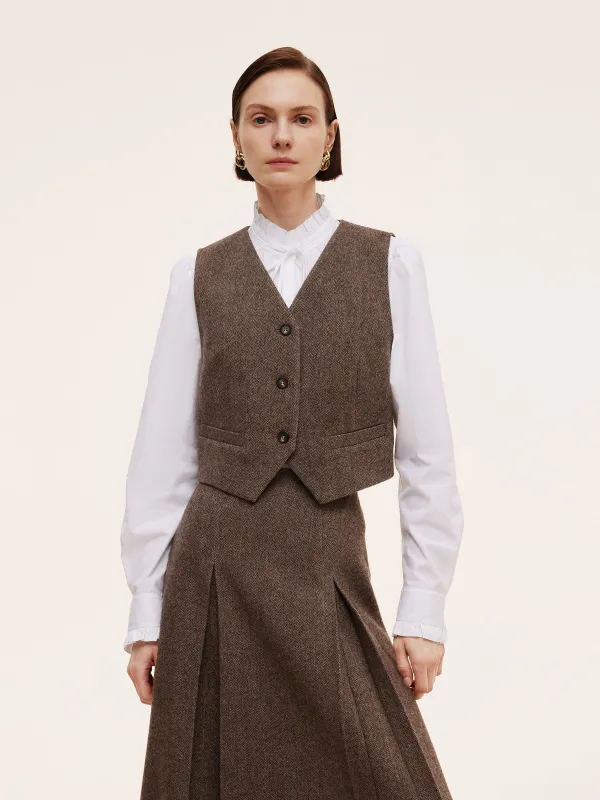 [Preview] 100% Washable Wool Women V-Neck Vest sold by Goelia