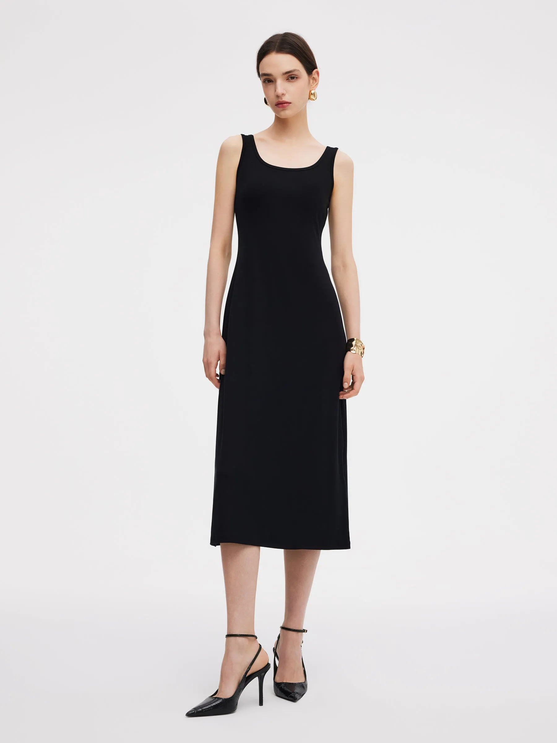 100% Cotton Shirt And Sleeveless Midi Dress Two-Piece Set sold by Goelia product image thumbnail 4