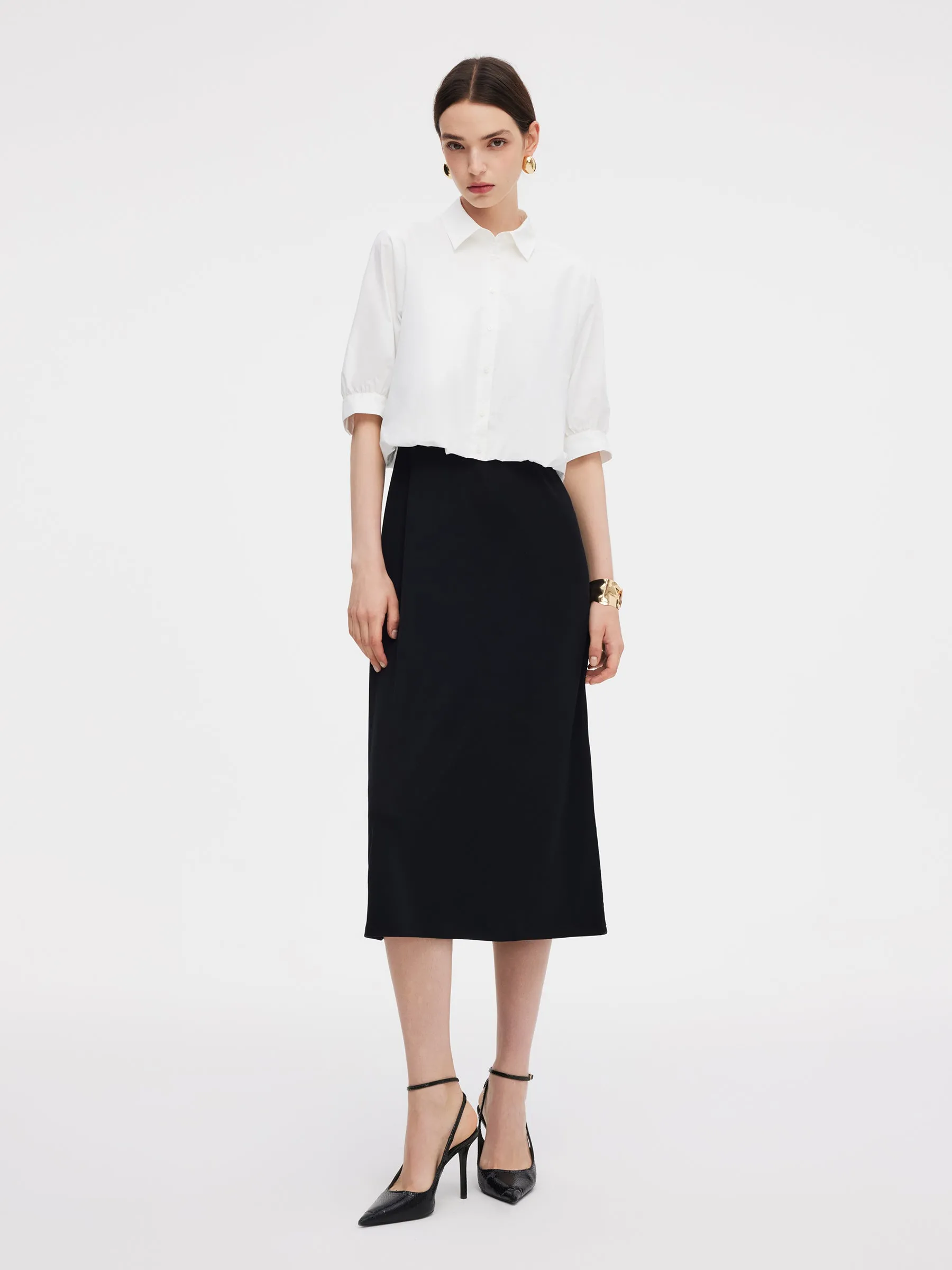 100% Cotton Shirt And Sleeveless Midi Dress Two-Piece Set sold by Goelia product image thumbnail 5