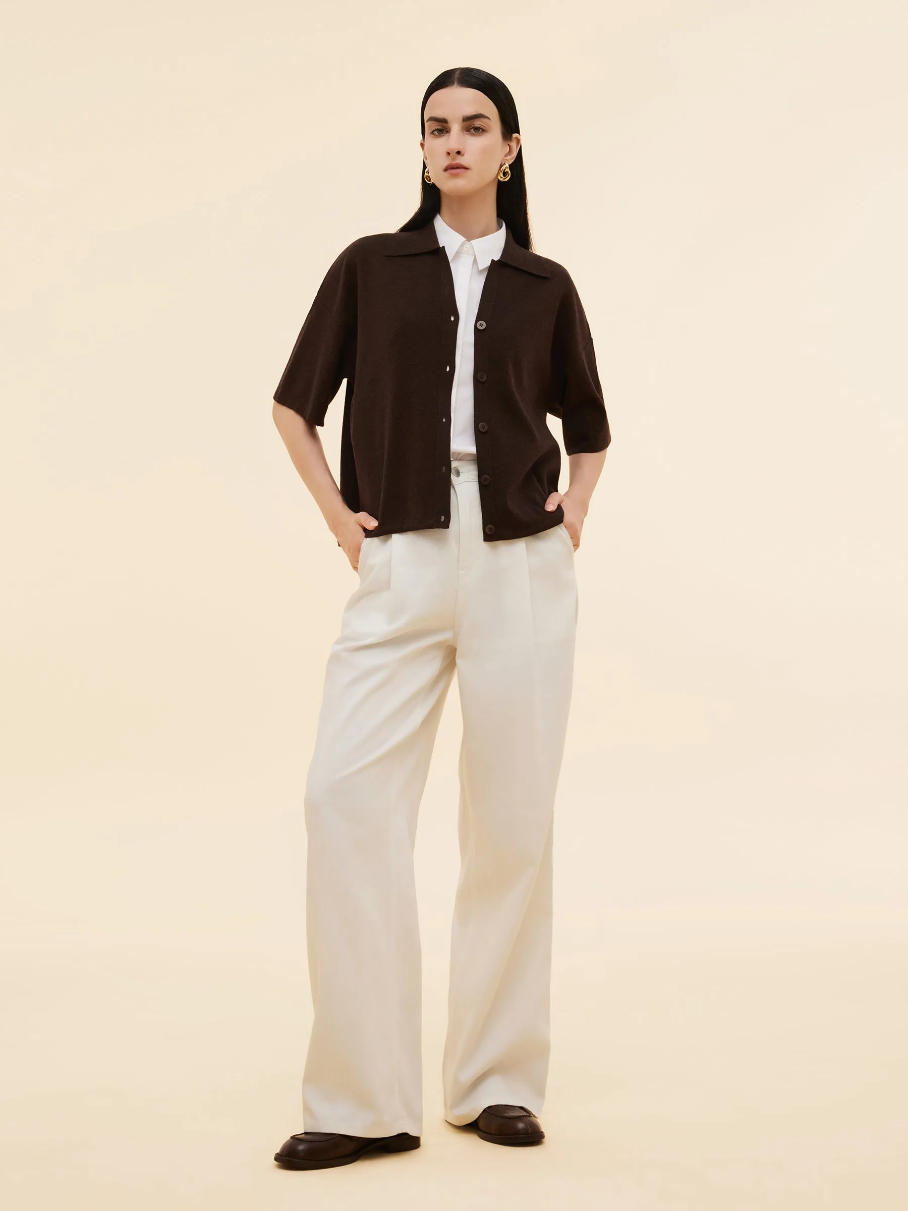 Loose Fit Women Drop Shoulder Shirt Cardigan sold by Goelia product image thumbnail 2