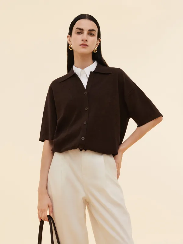 Loose Fit Women Drop Shoulder Shirt Cardigan sold by Goelia