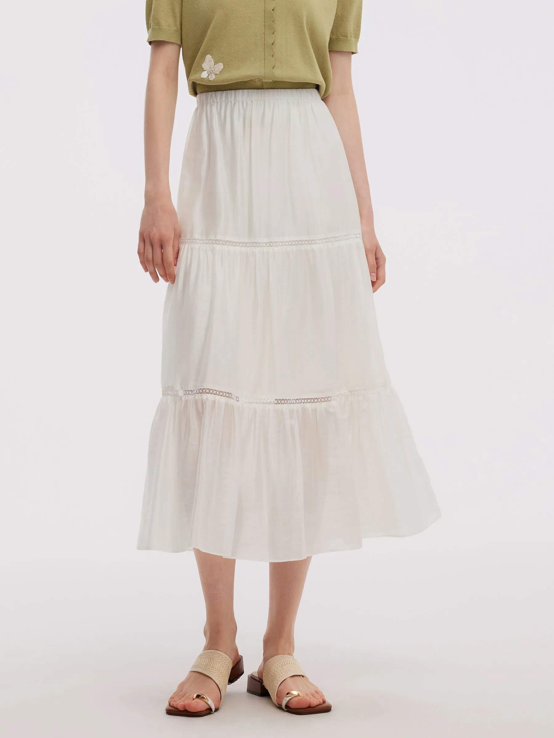 Tencel Blend Women A-Line Skirt sold by Goelia