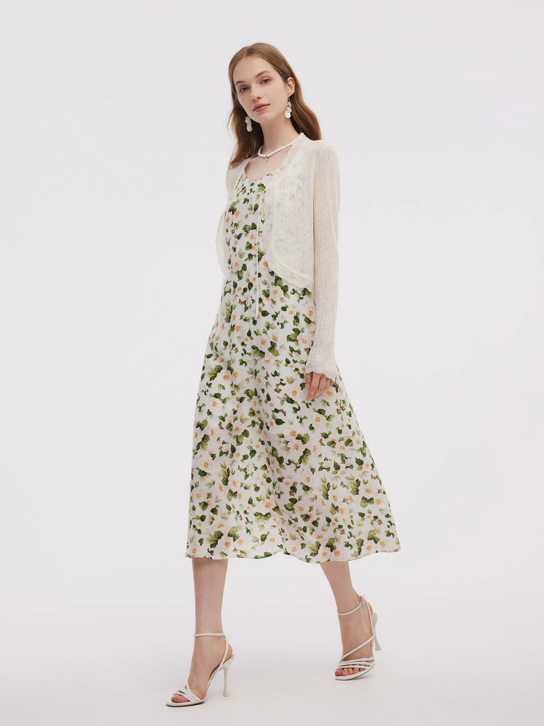 Wavy Trim Tie Front Women Cardigan sold by Goelia product image thumbnail 3