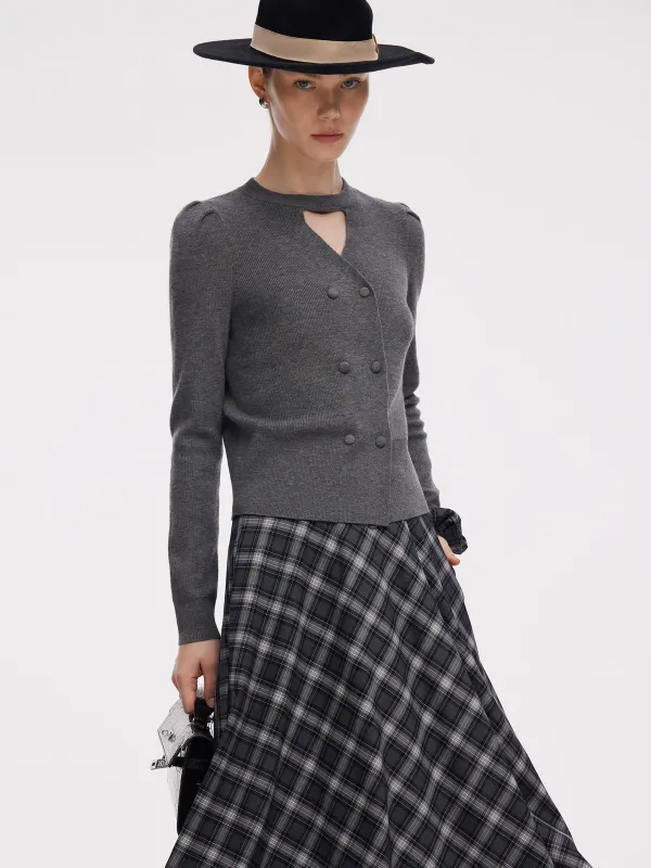 [Preview] Cut Out V-Neck Women Knit Top sold by Goelia